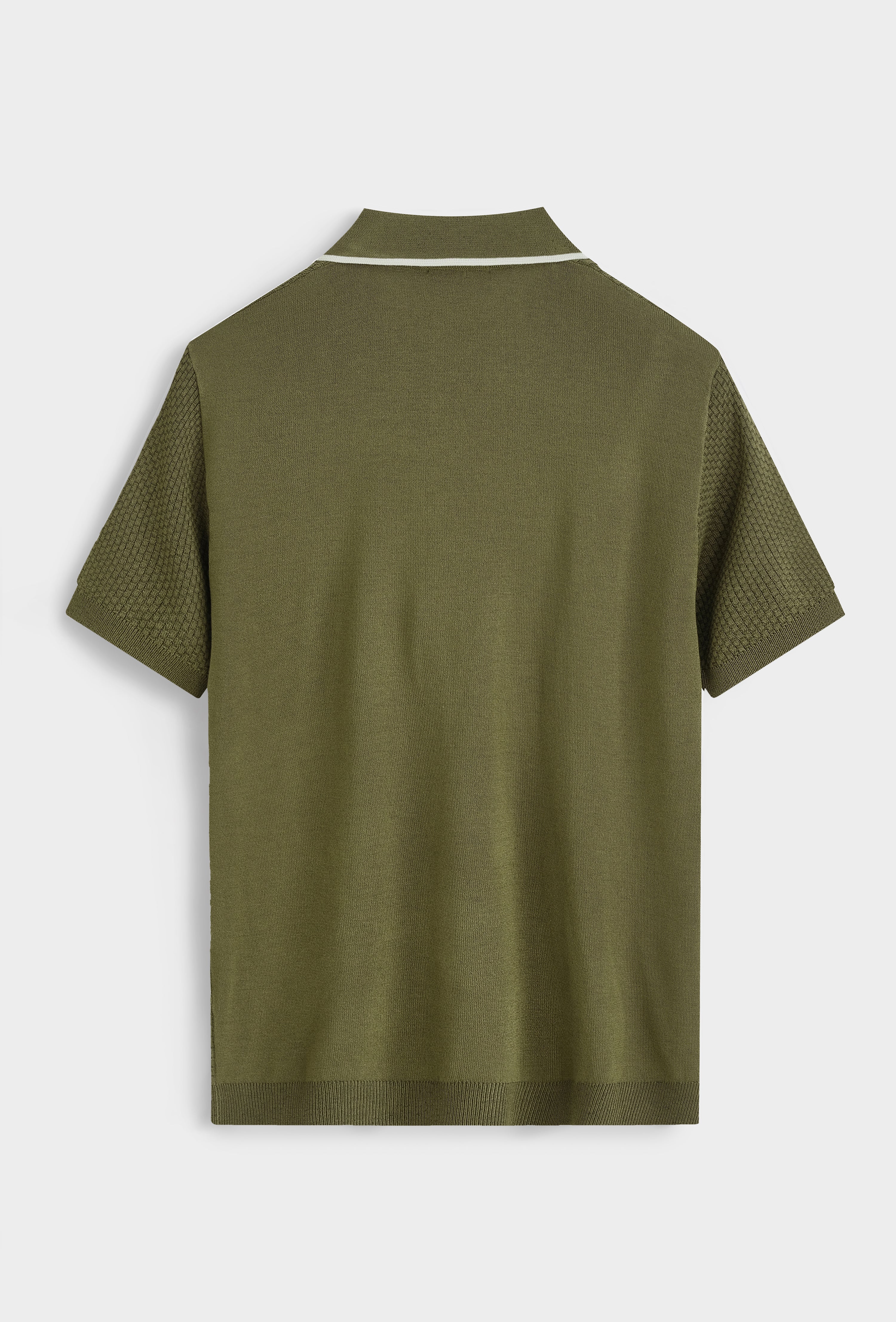 Polo col v ouvert texturé