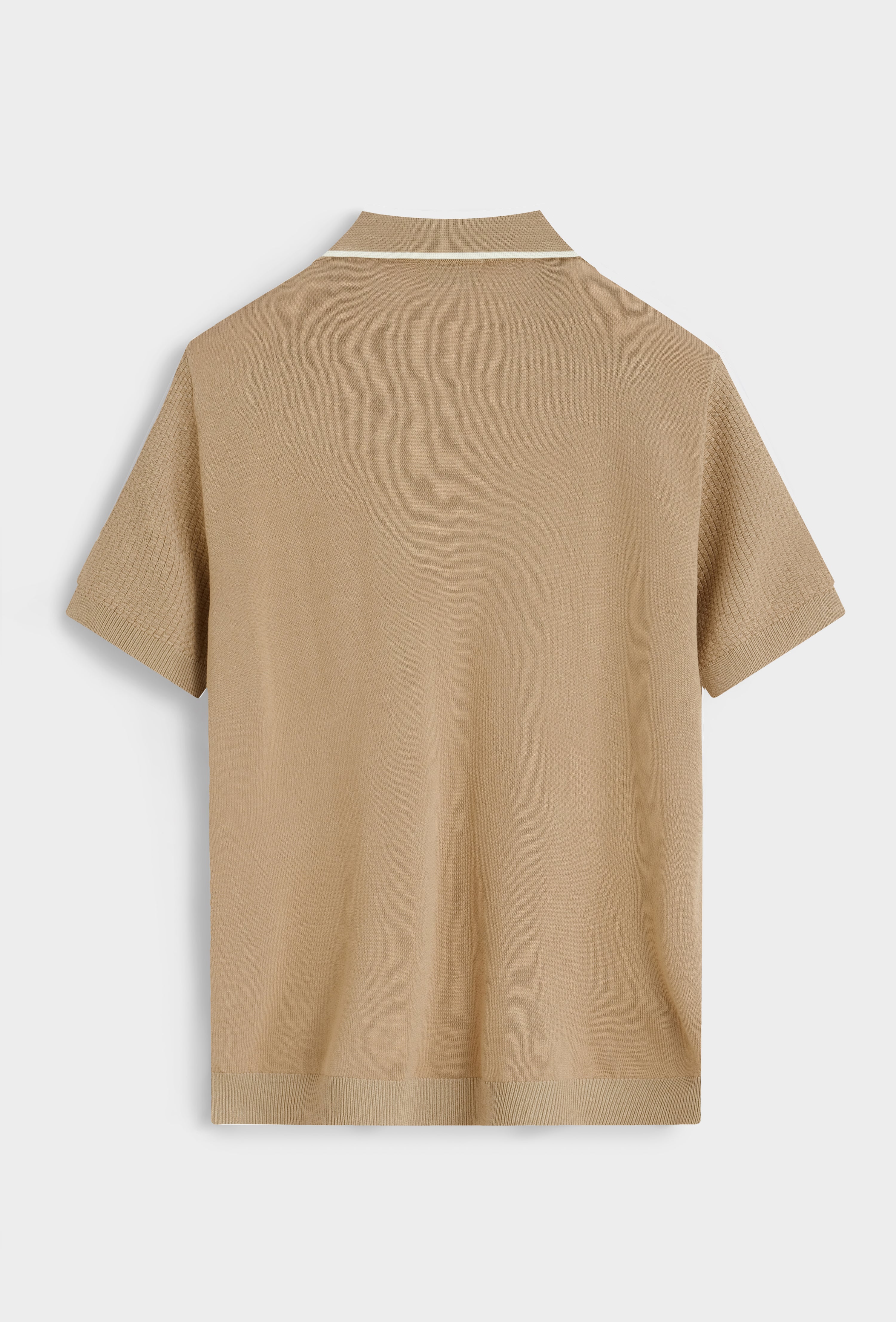 Polo col v ouvert texturé