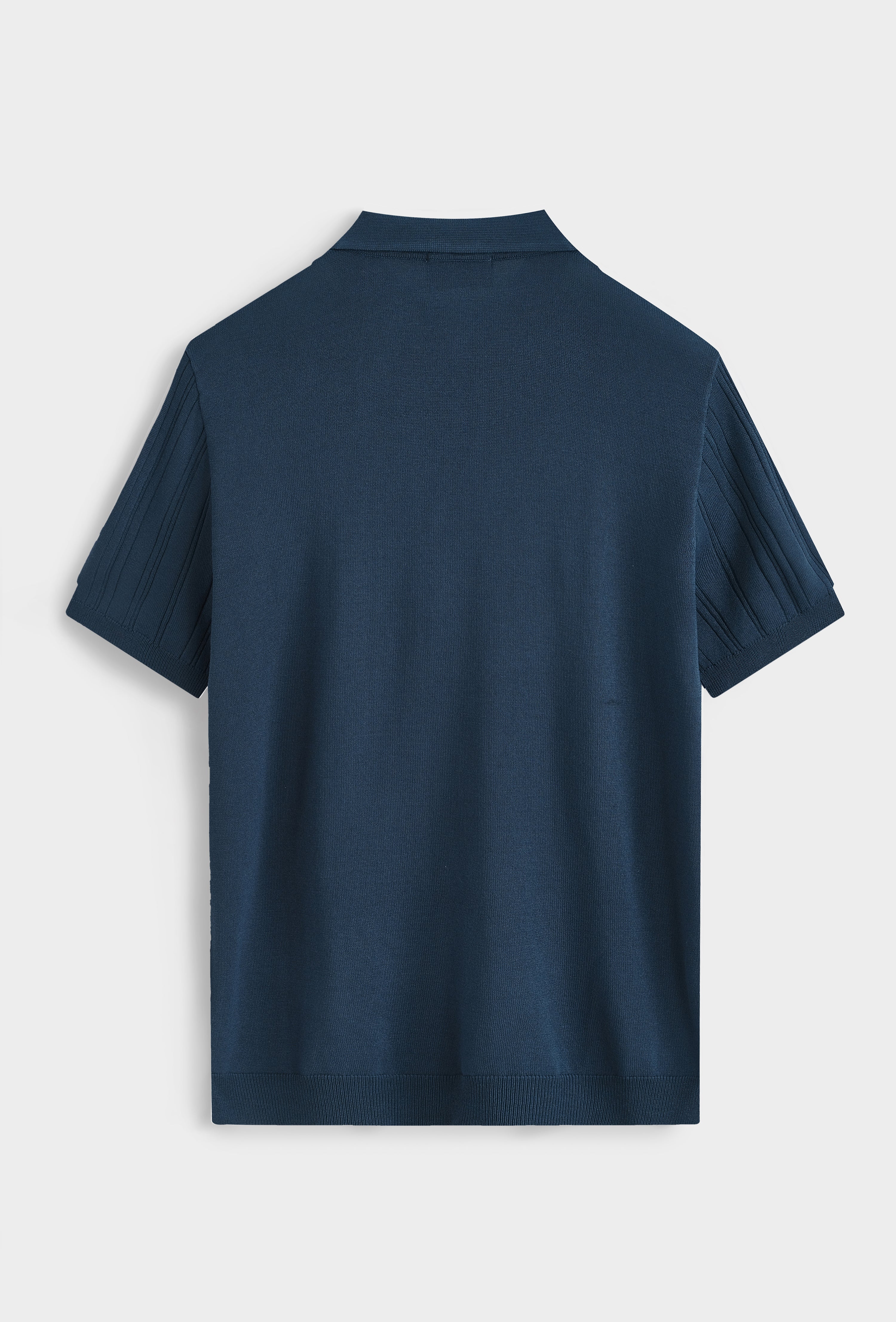 Polo zippé texturé