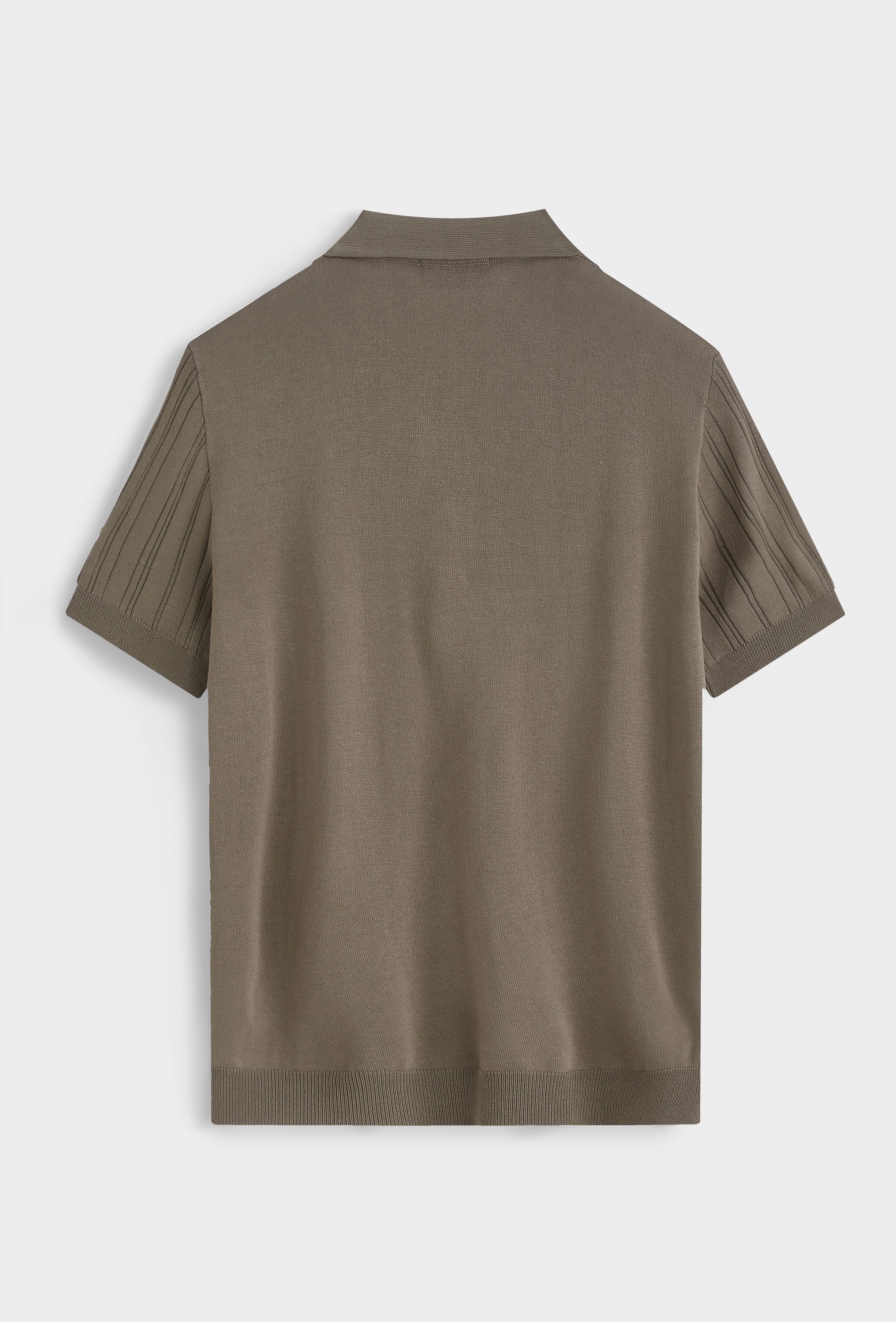Polo zippé texturé