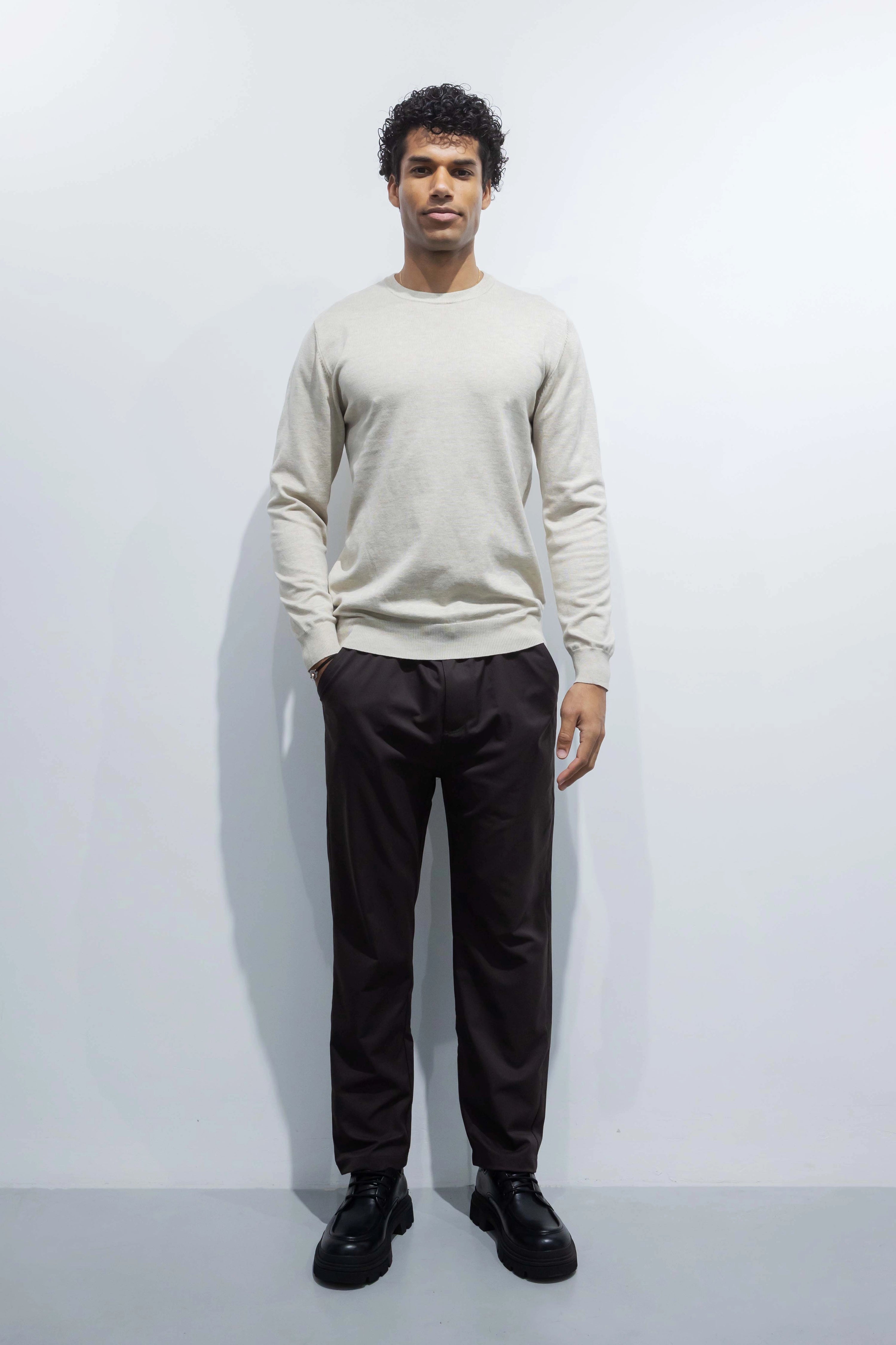 Plain round neck sweater