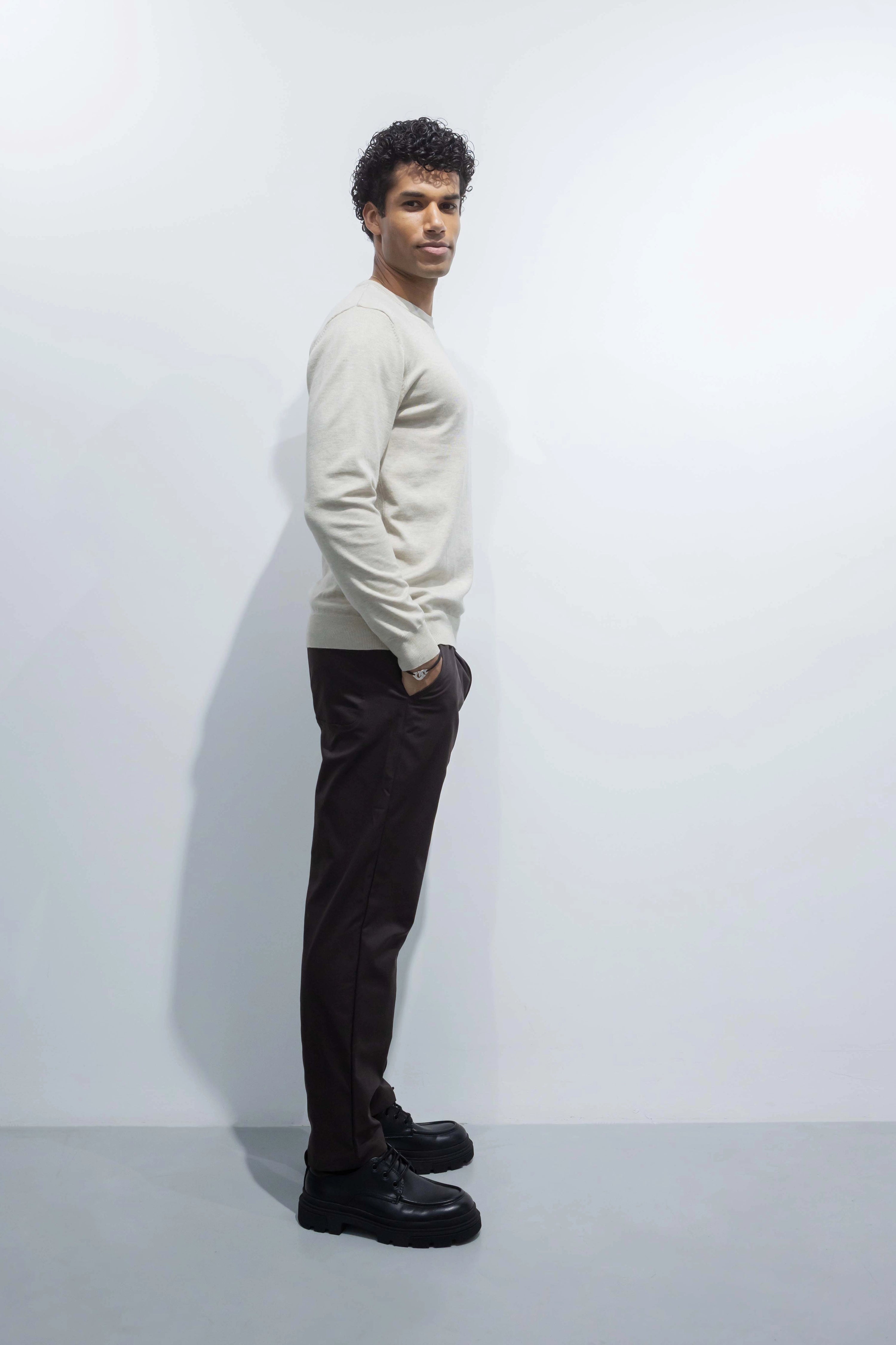 Plain round neck sweater