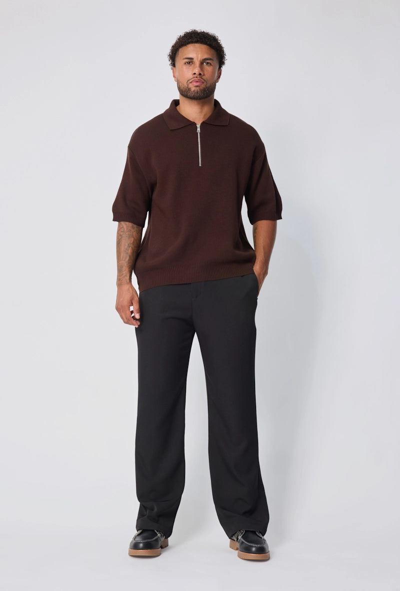 Polo uni à zip