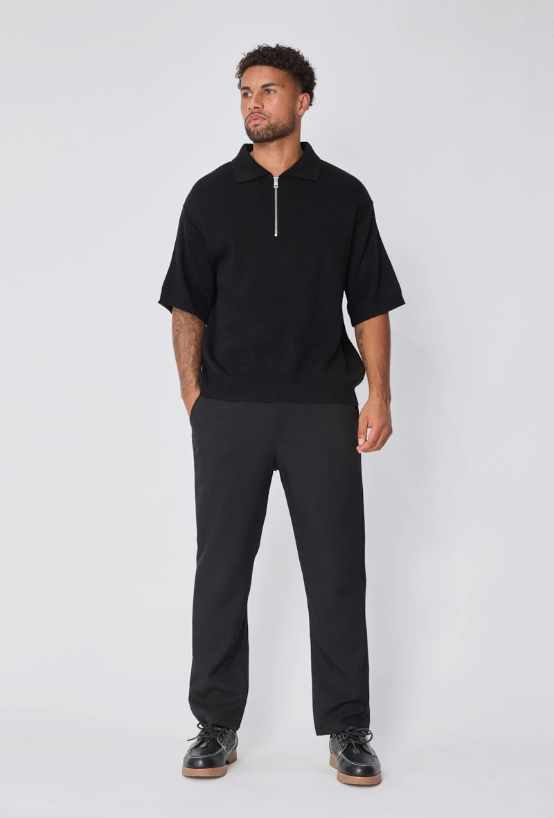 Polo uni à zip