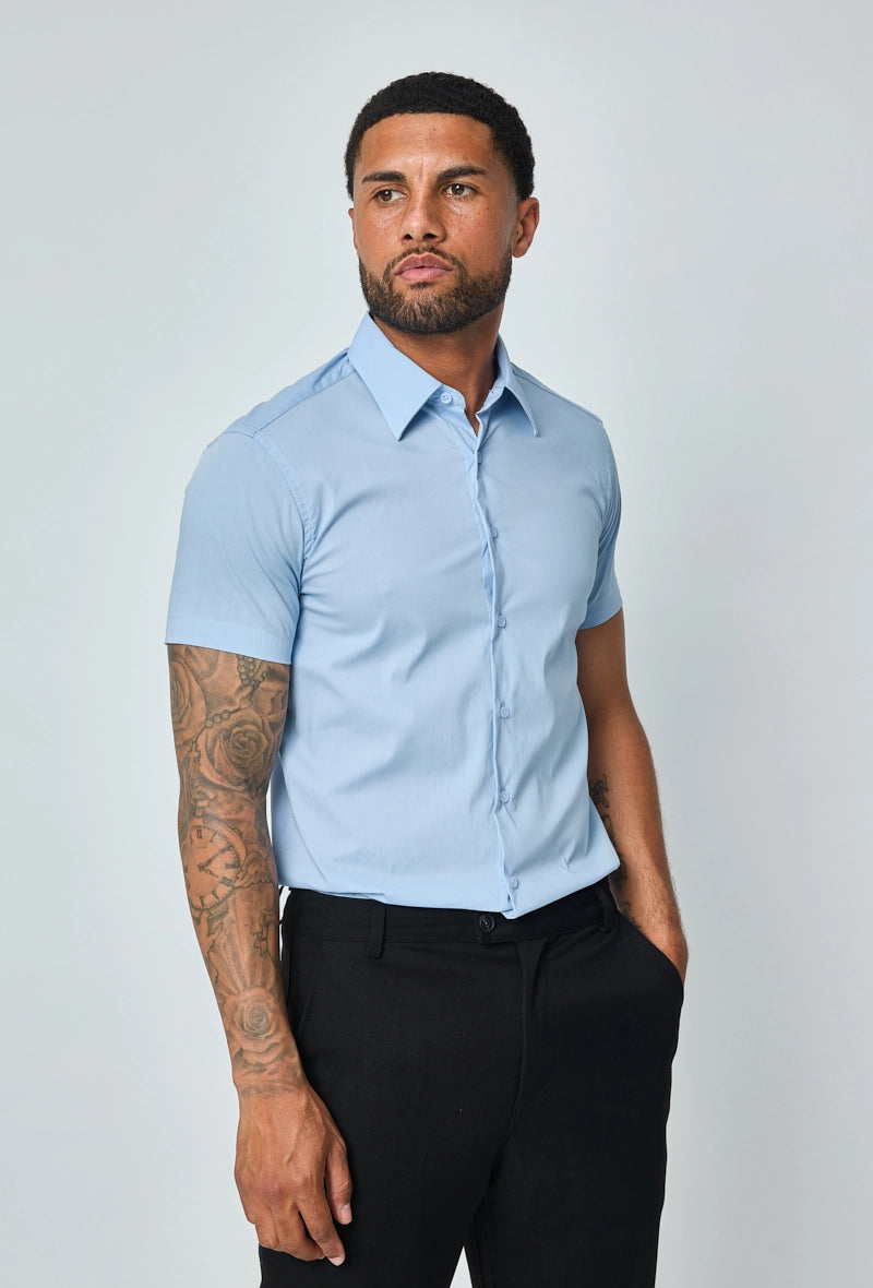 Chemise classique uni à manches courtes