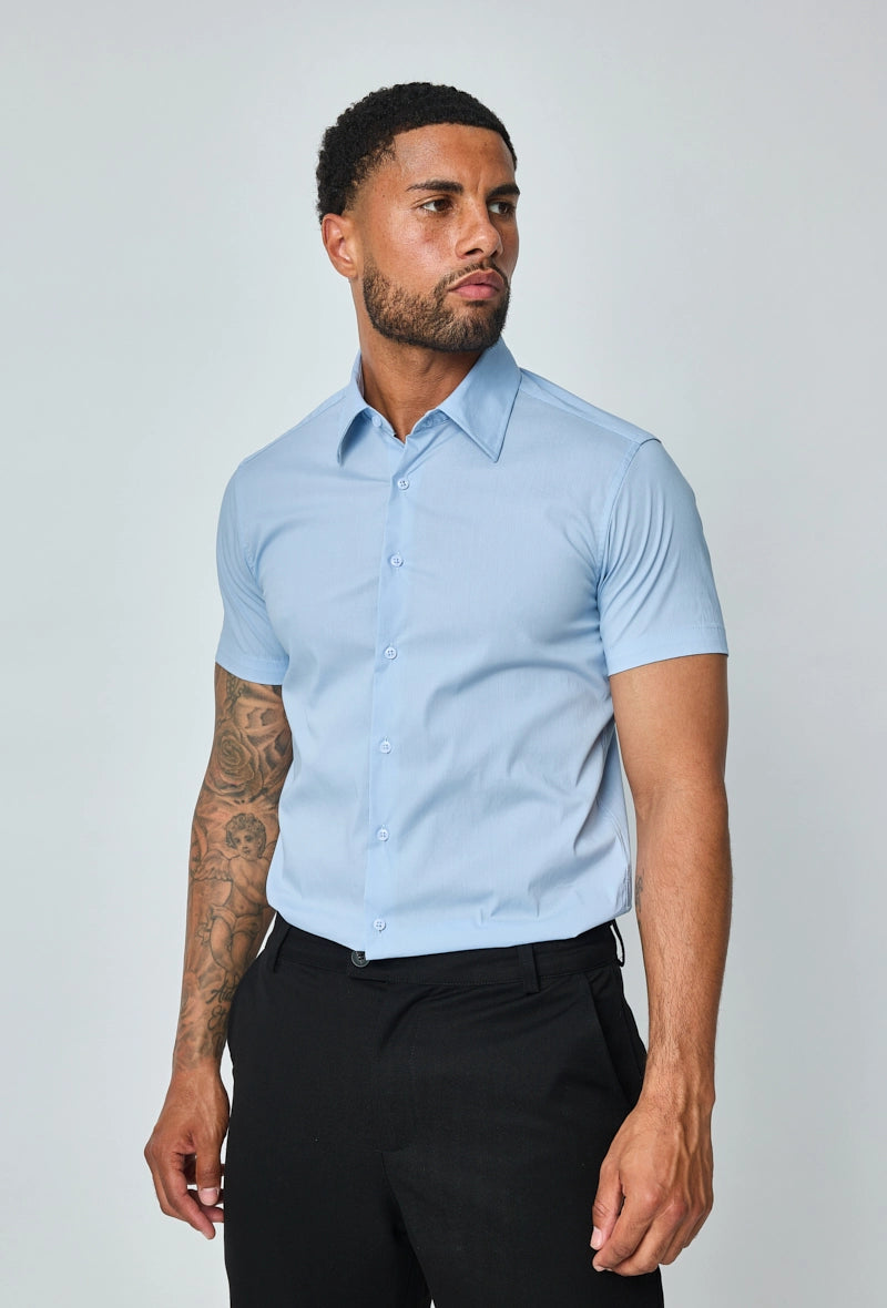 Chemise classique uni à manches courtes