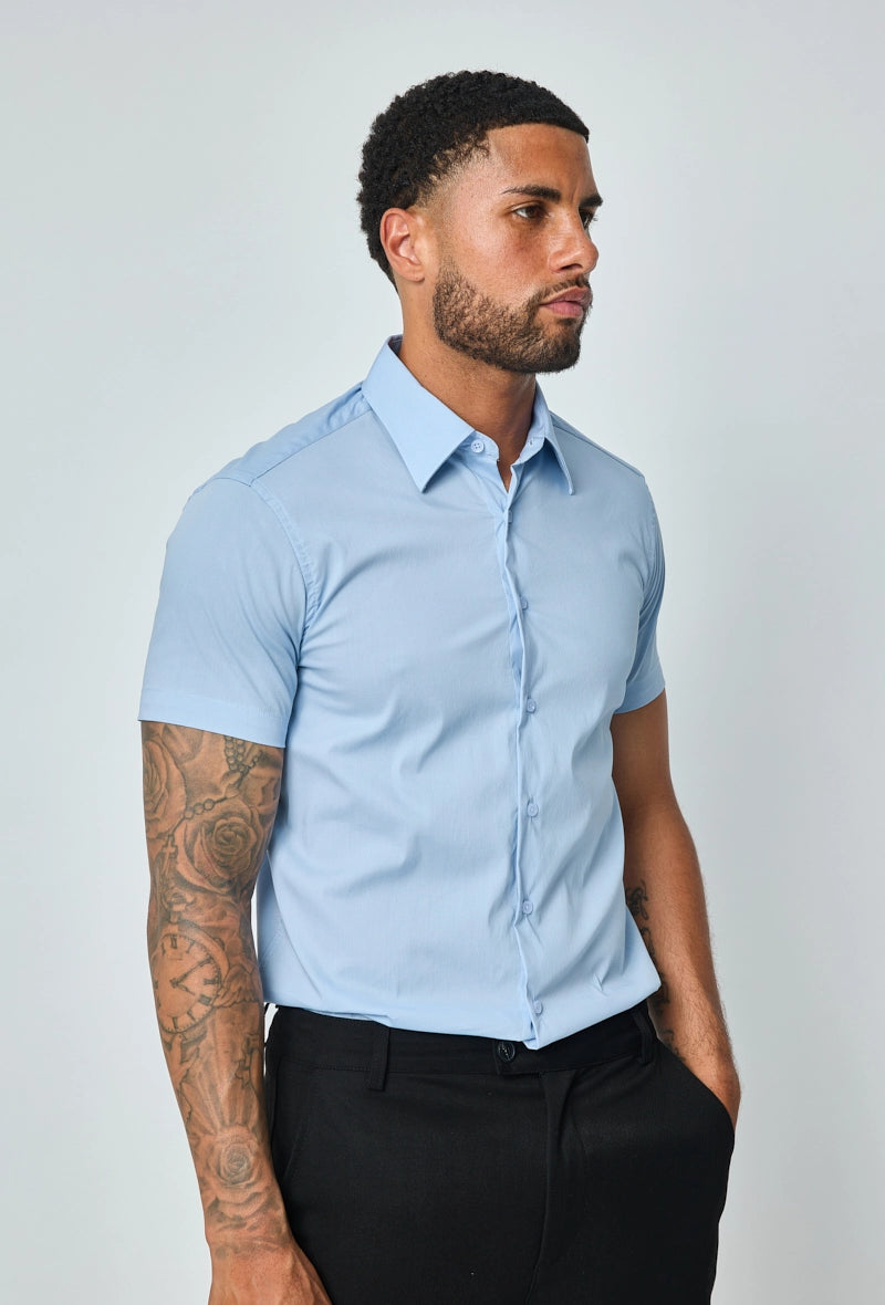 Chemise classique uni à manches courtes
