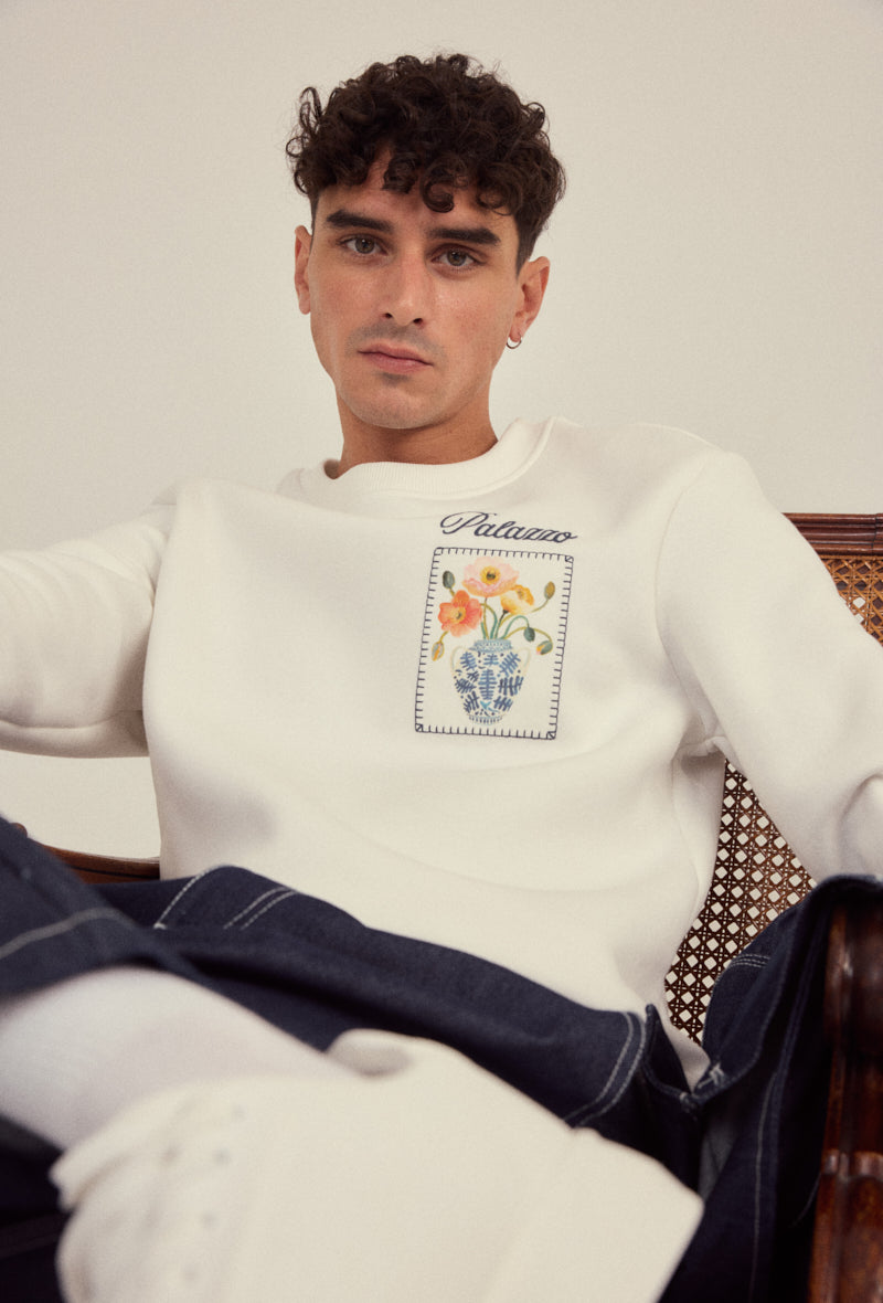 Sweat sans capuche à motif