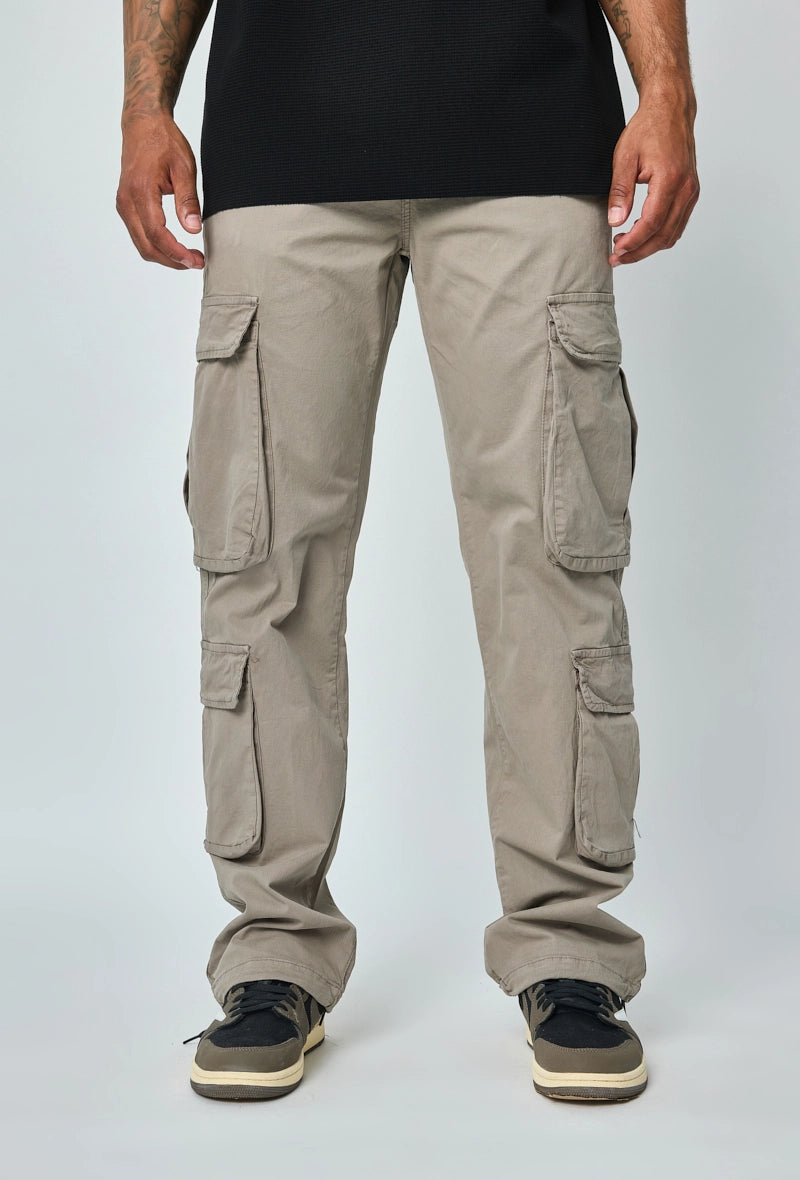 Plain wide cargo pants