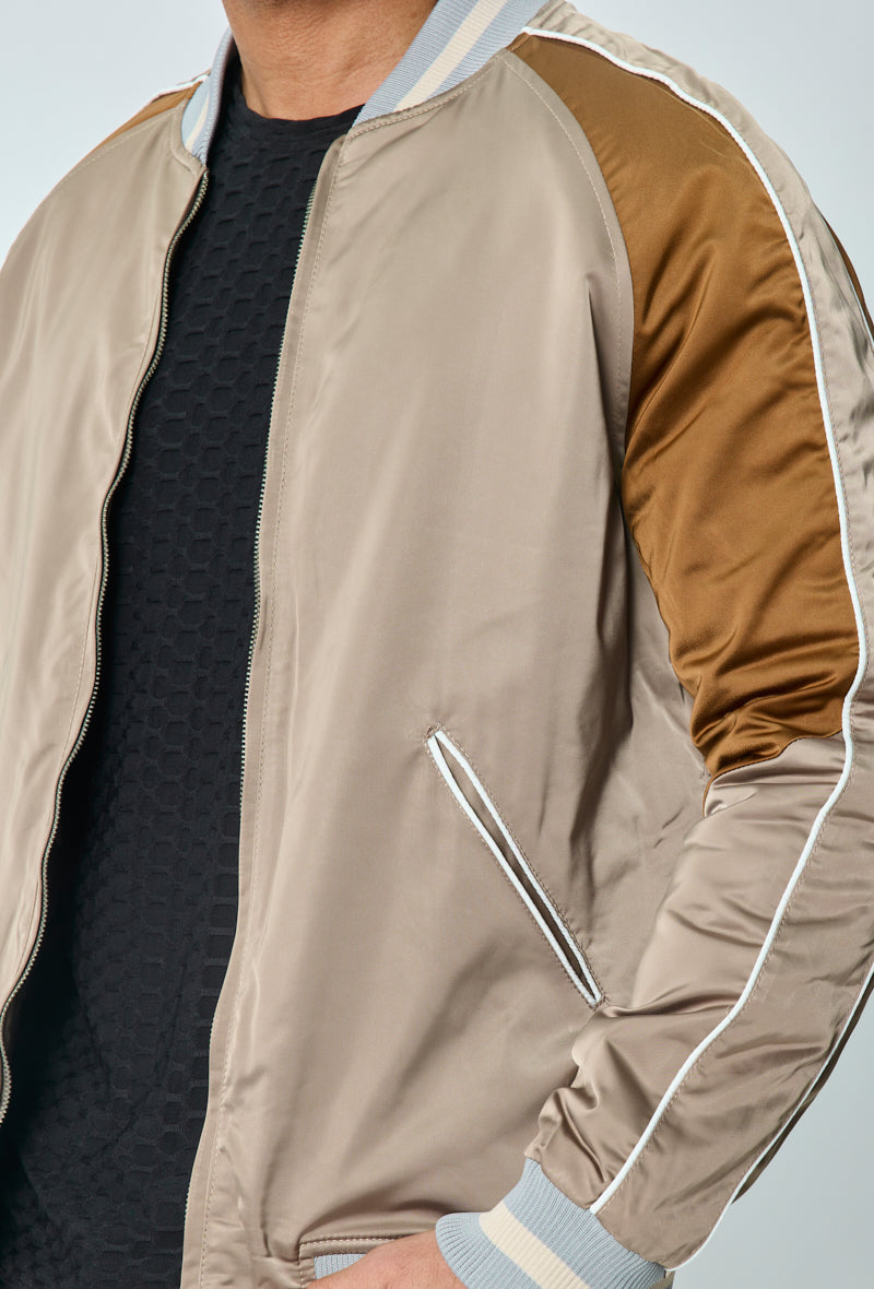 Two-tone bomber jacket