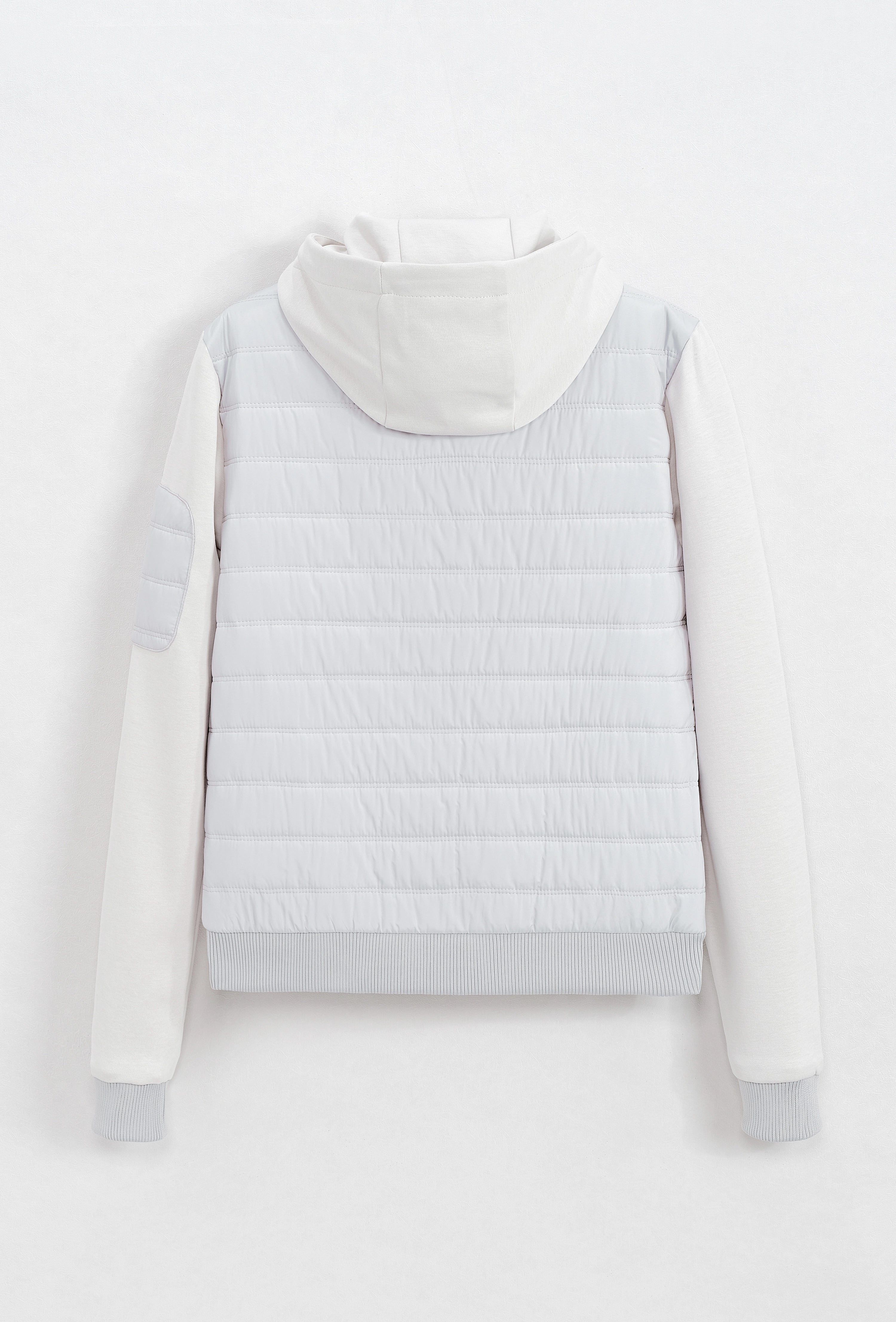Veste bi matière à capuche ajustable avec lacet