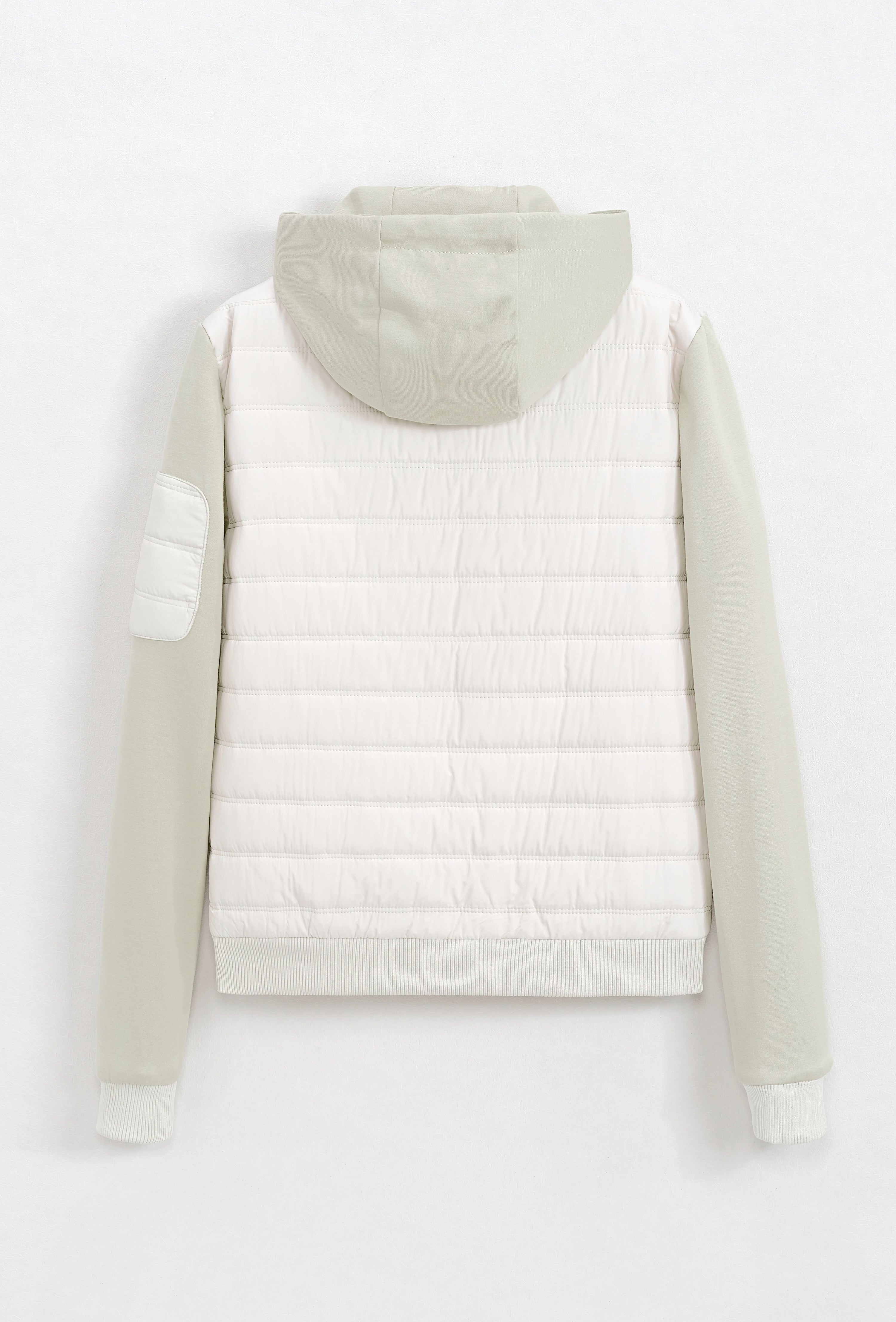 Veste bi matière à capuche ajustable avec lacet