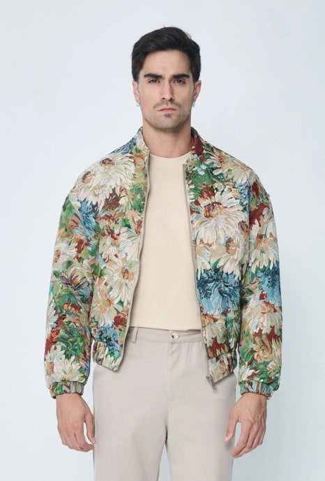 Veste bombers fleurie