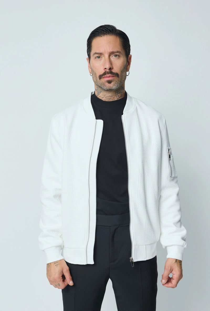 Veste teddy uni motifs géométriques