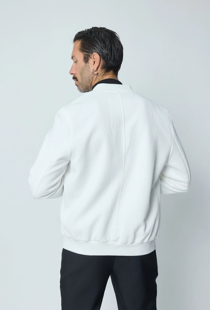 Veste teddy uni motifs géométriques