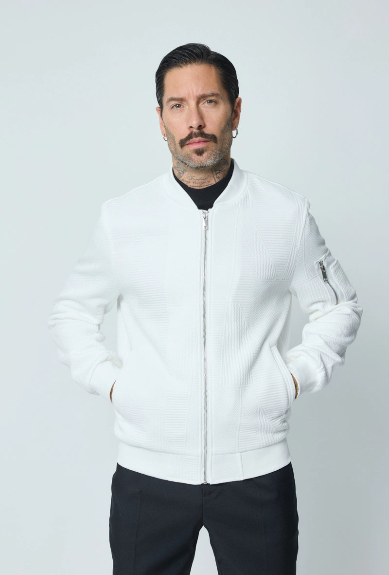 Veste teddy uni motifs géométriques