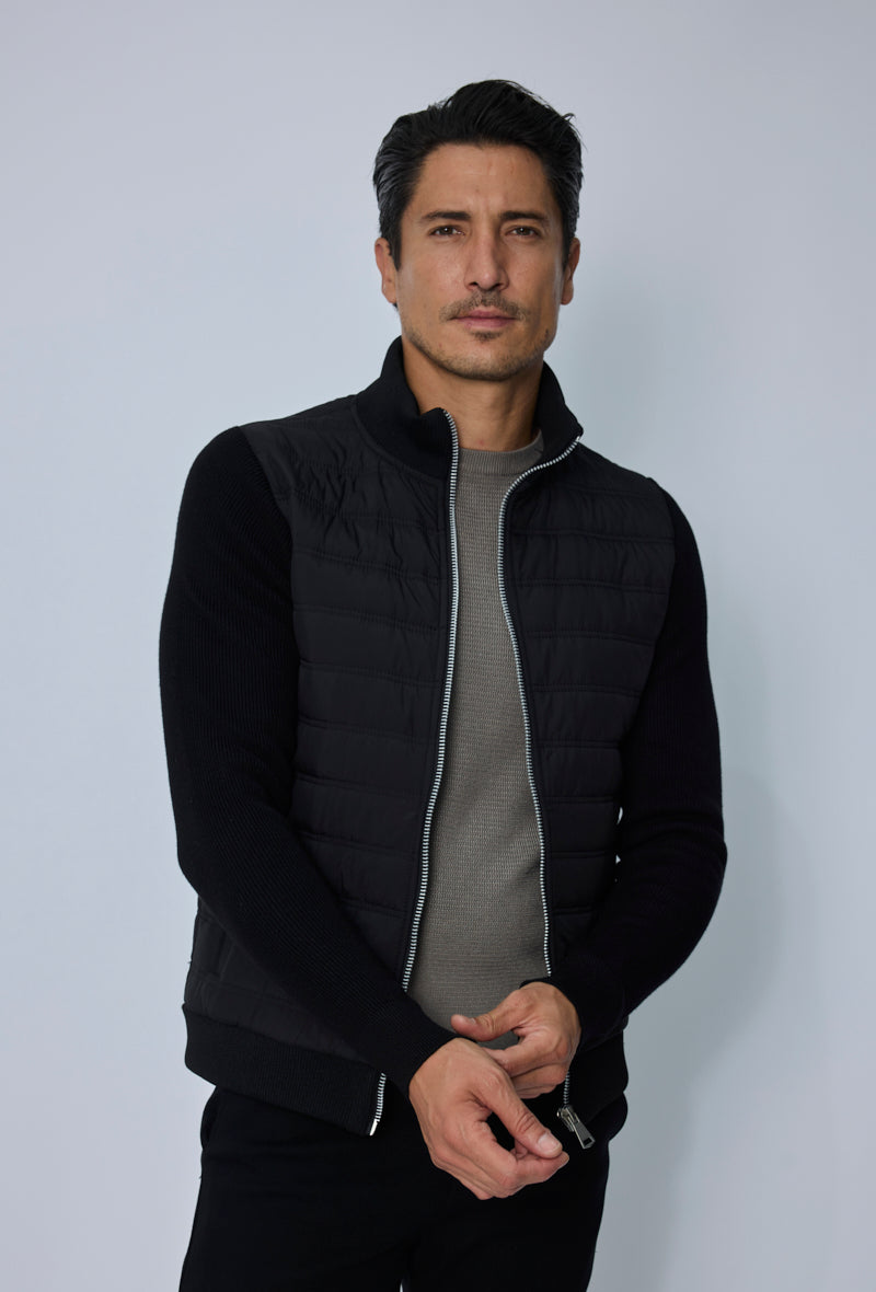 Veste hybrid matelassée zippée