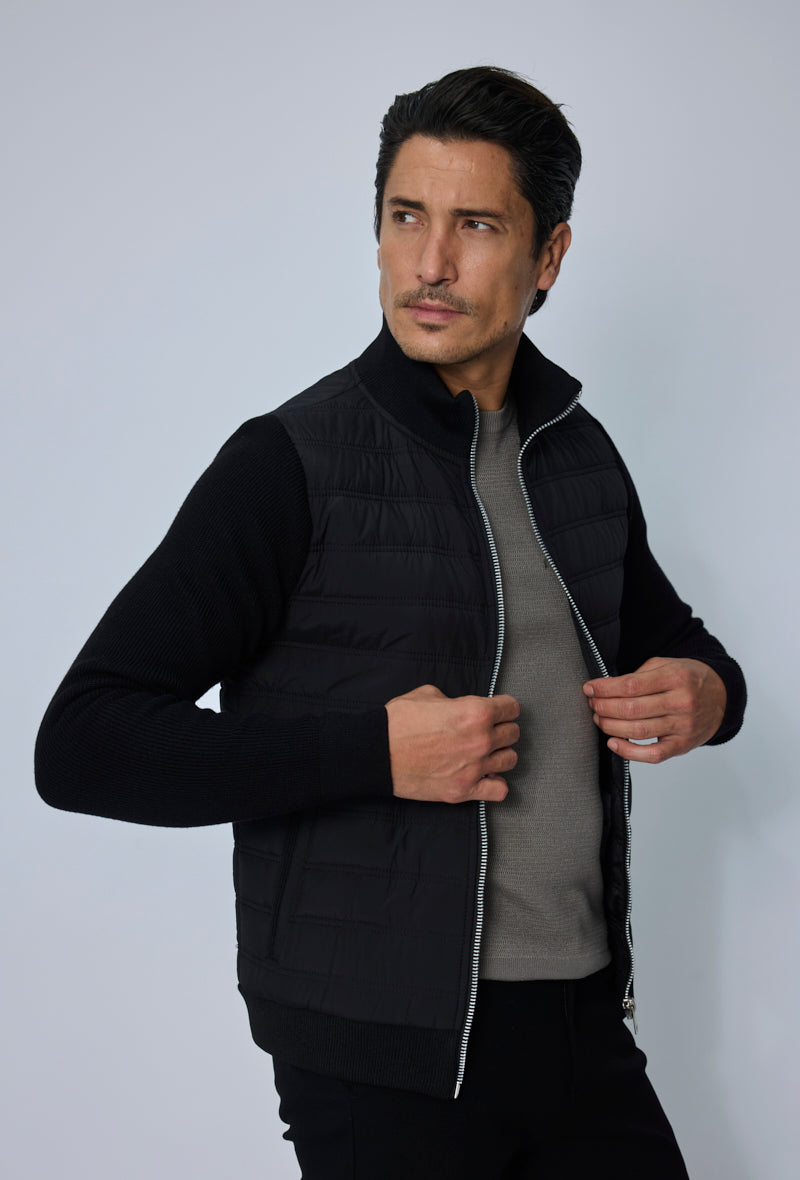 Veste hybrid matelassée zippée