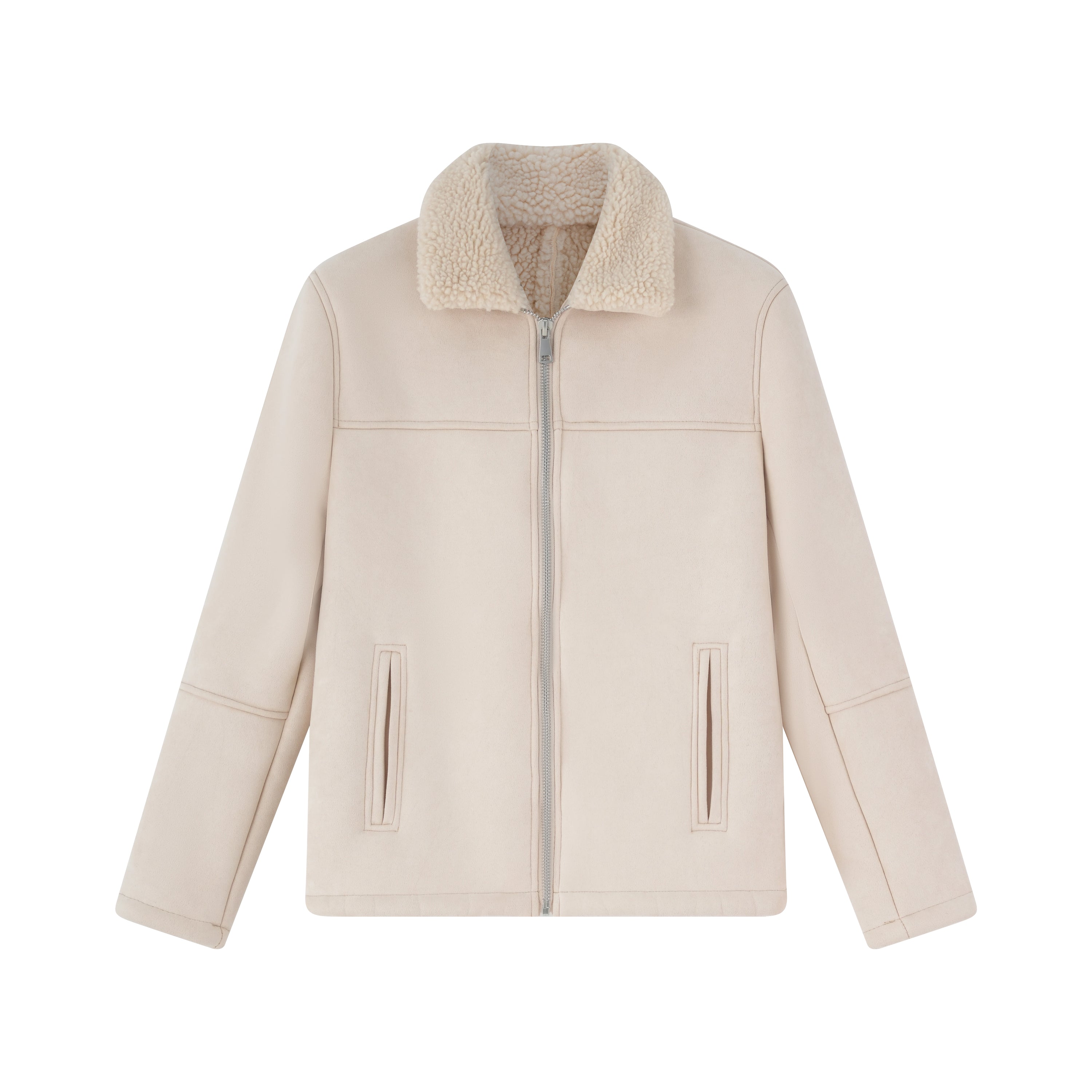 Veste en Peau de Mouton retournée véritable Effet Daim en Marron Style Veste en Peau de Mouton retournée véritable Effet Daim en Marron Style