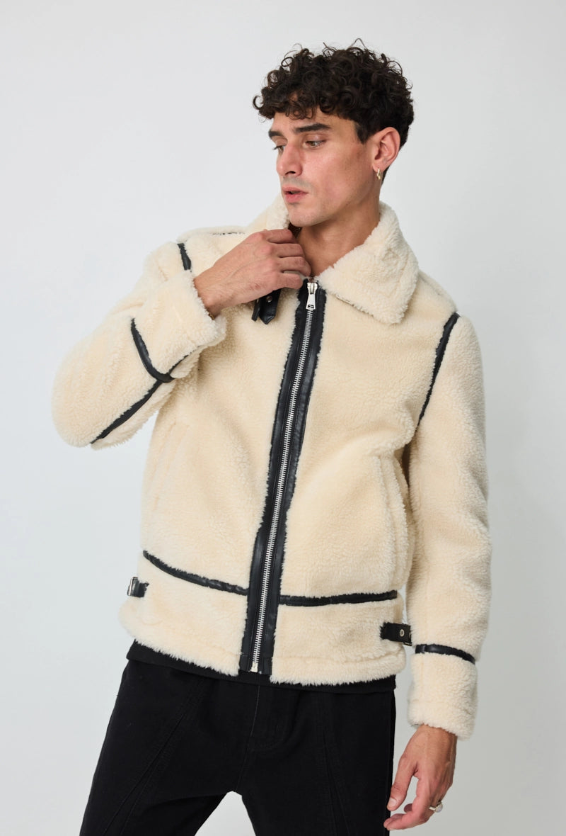 Veste bombardier en moumoute