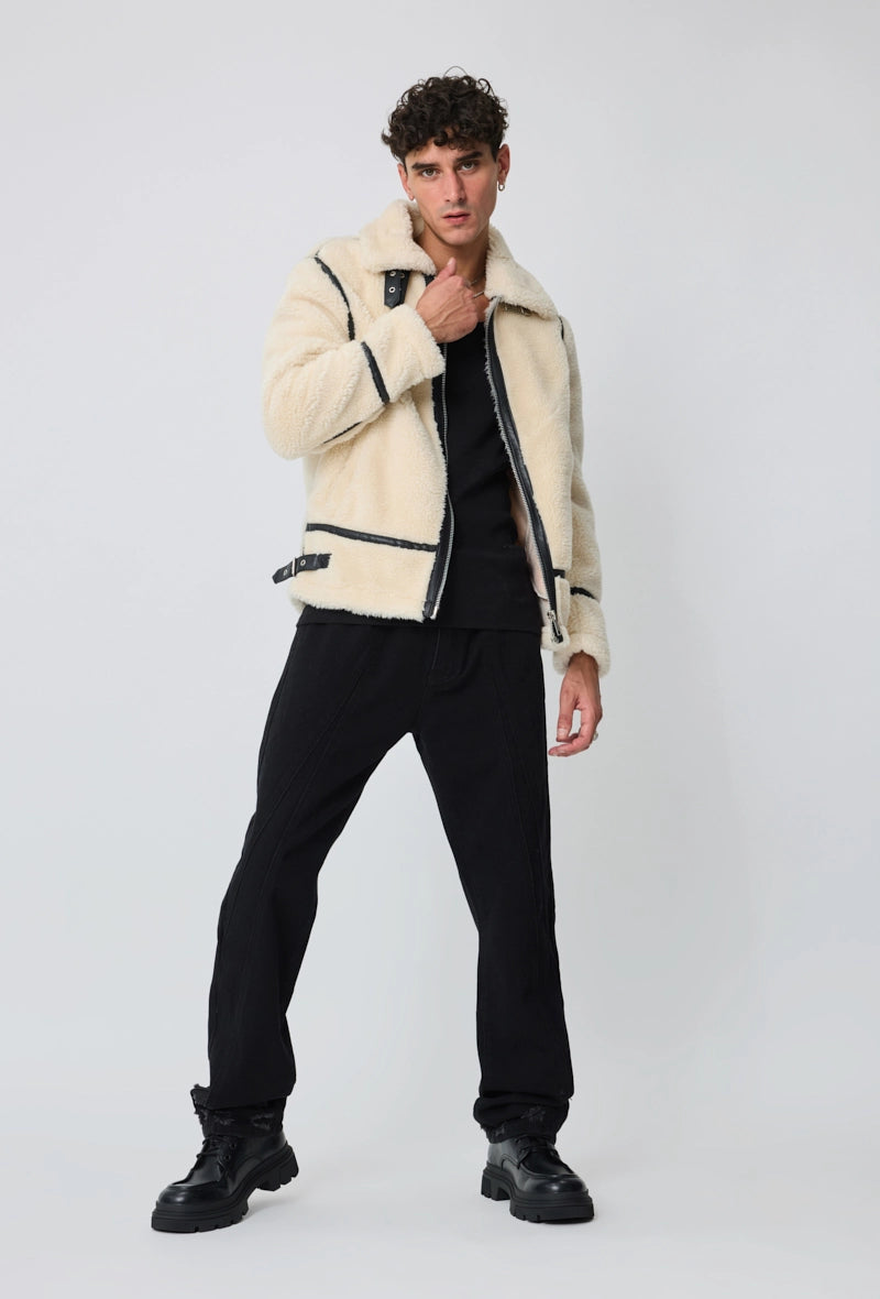 Veste bombardier en moumoute