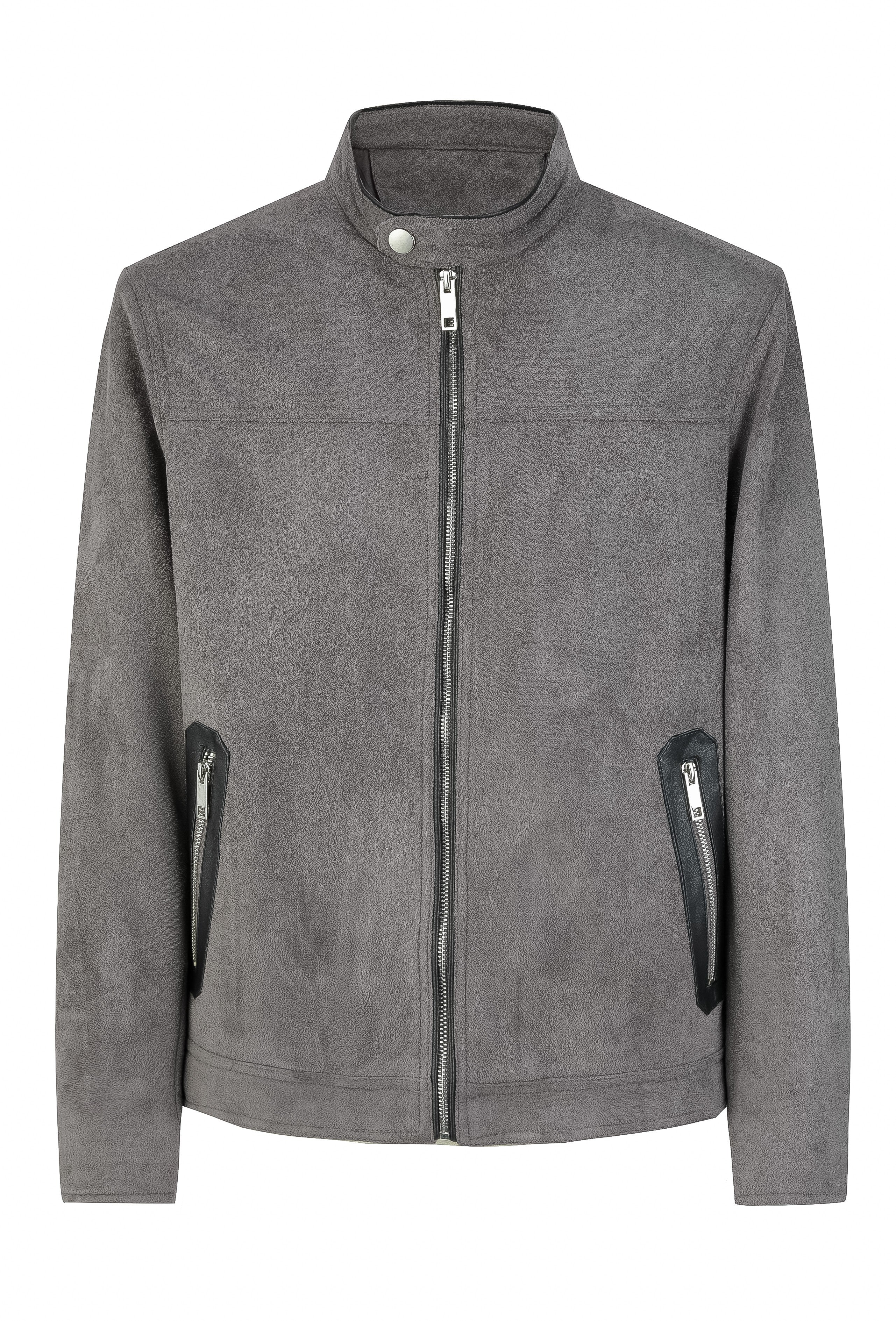 Mens grey sales suede biker jacket