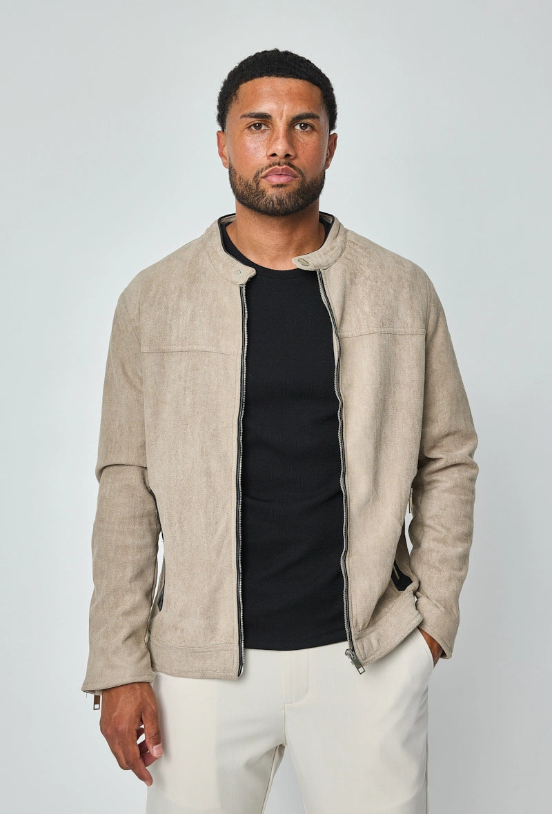 Veste biker daim best sale
