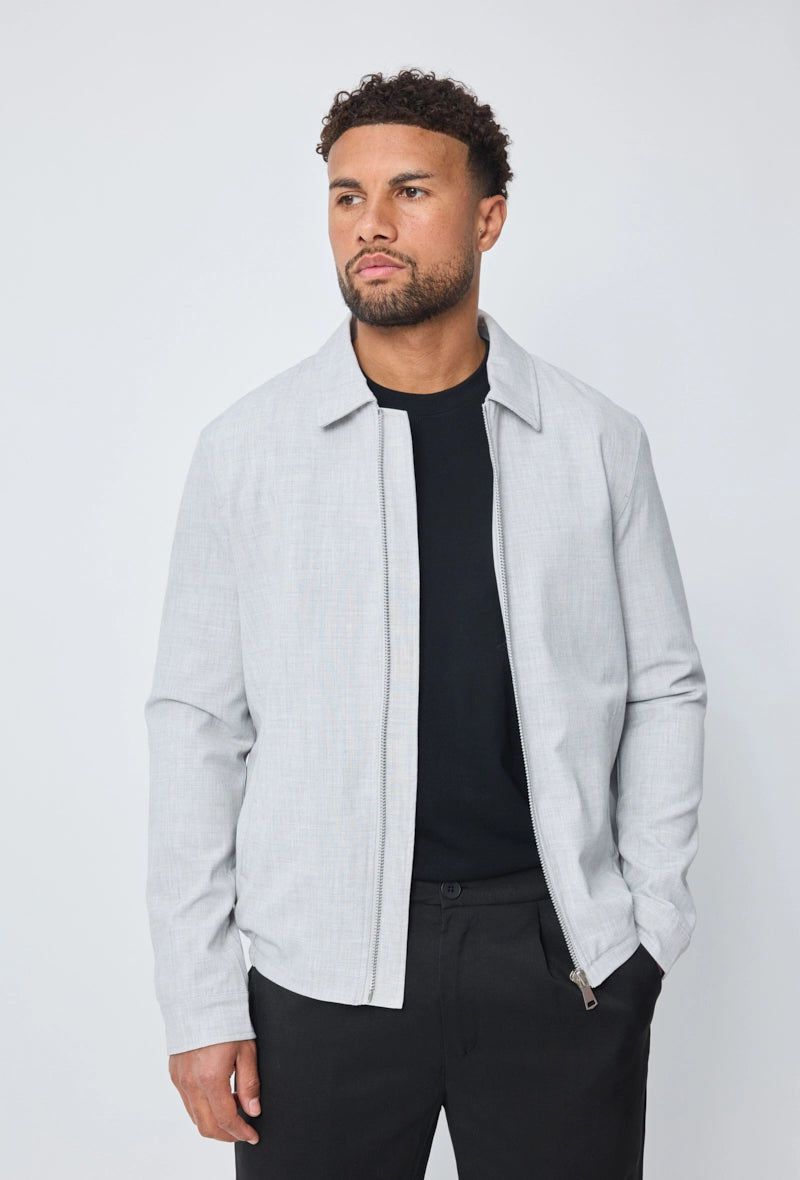 Veste unie sans capuche zippée