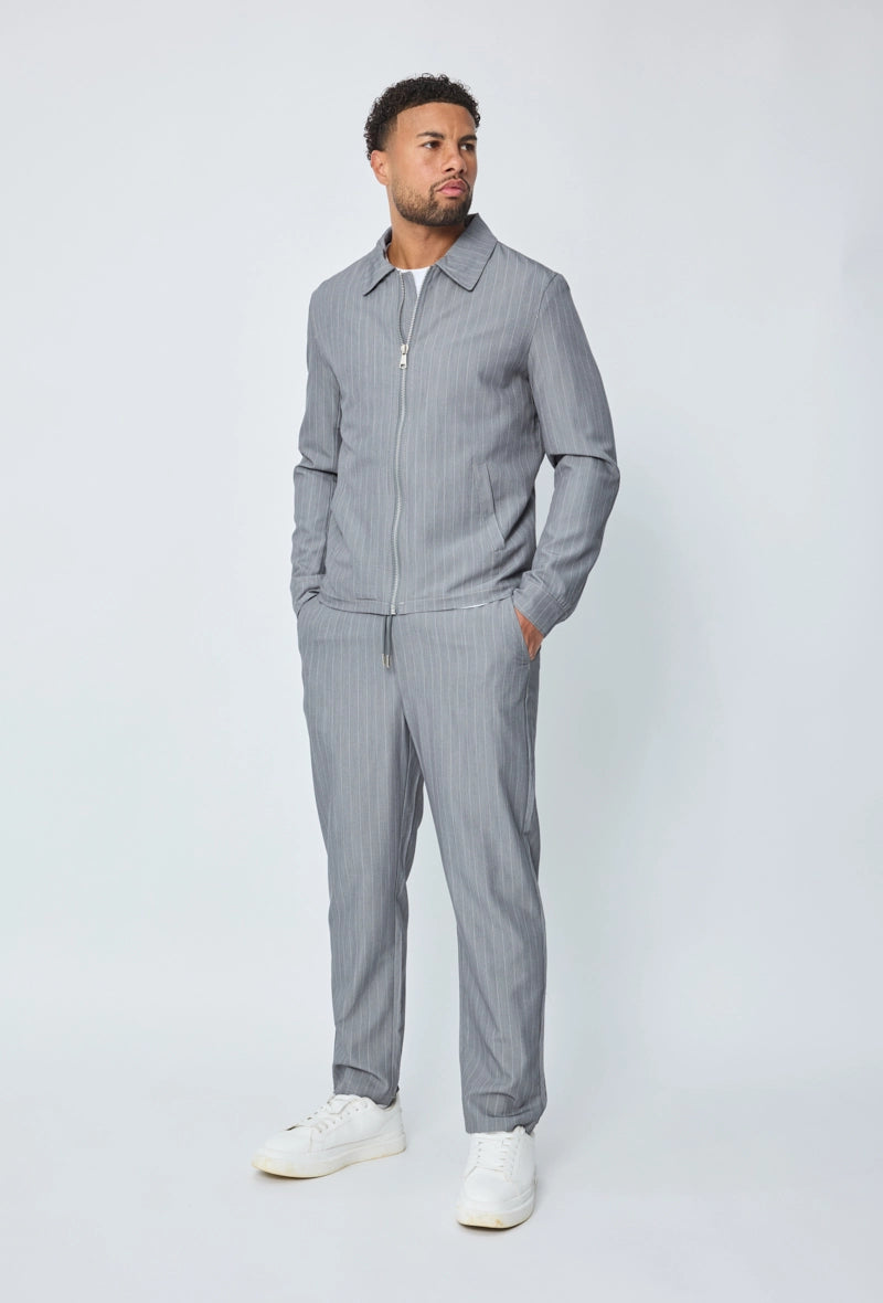 Veste zippée à rayures