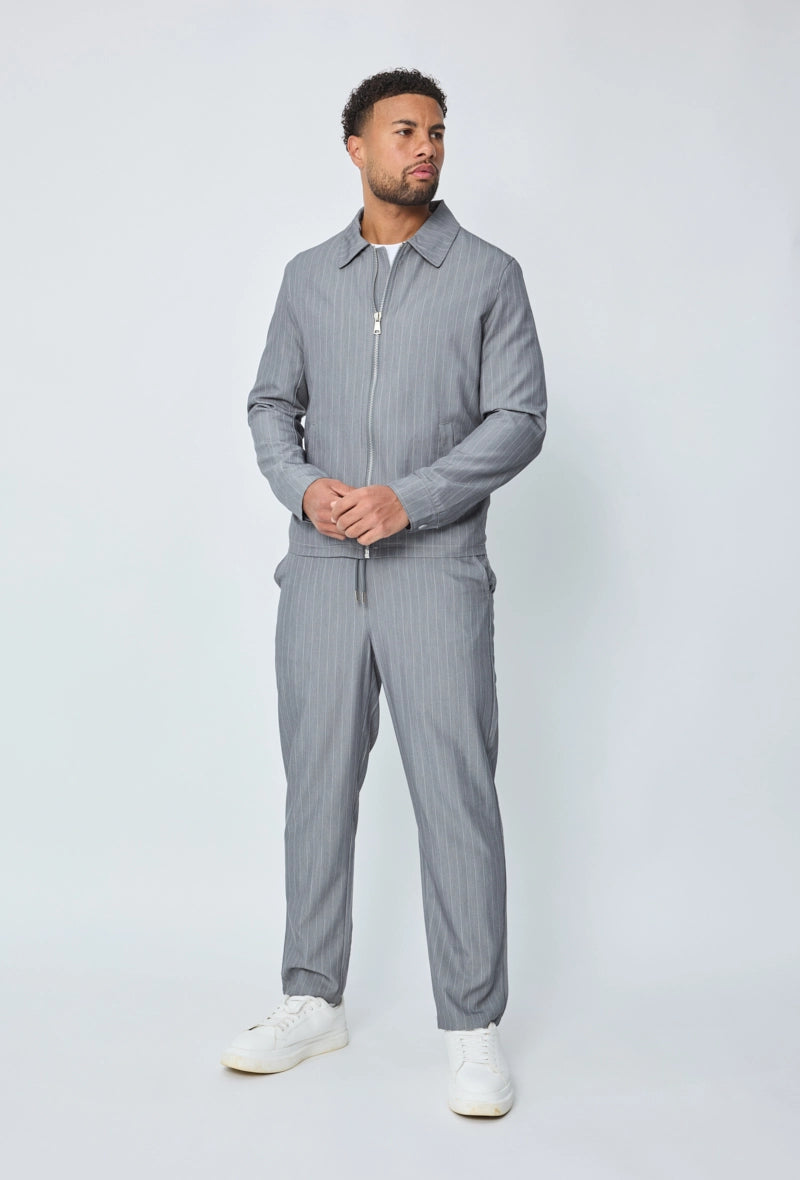 Veste zippée à rayures