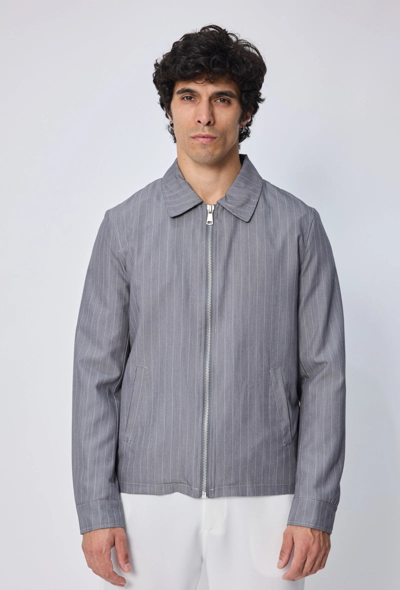 Veste zippée à rayures