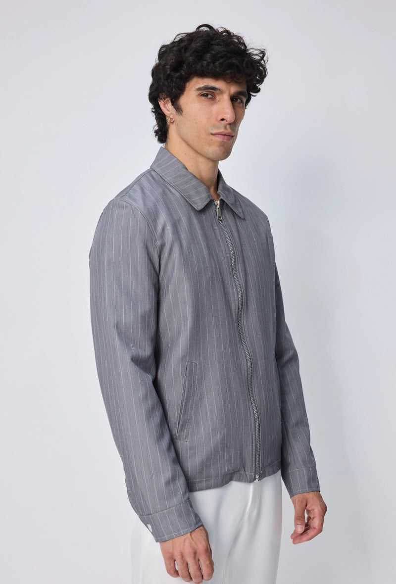 Veste zippée à rayures