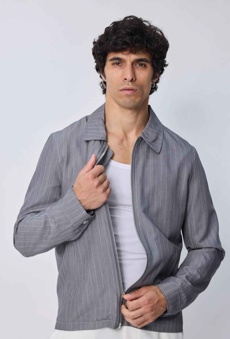 Veste zippée à rayures
