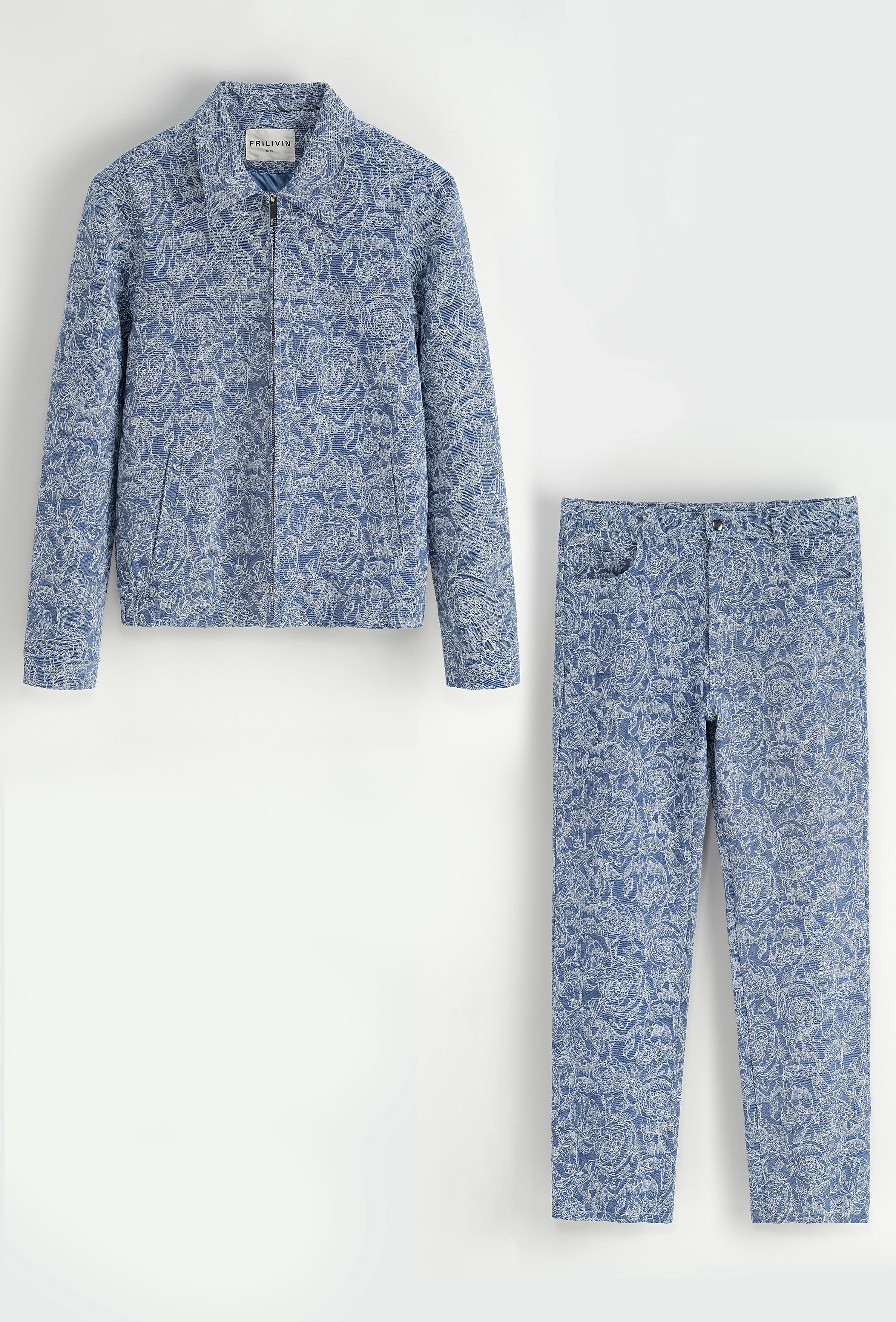 Ensemble veste sans capuche et pantalon à motif fleuri