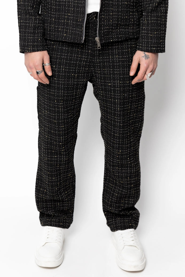 Ensemble pantalon en tissu tricoté avec style court