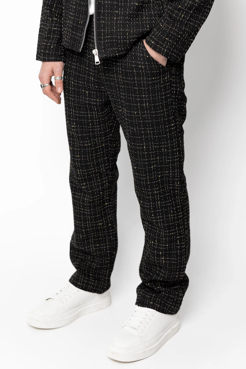 Ensemble pantalon en tissu tricoté avec style court