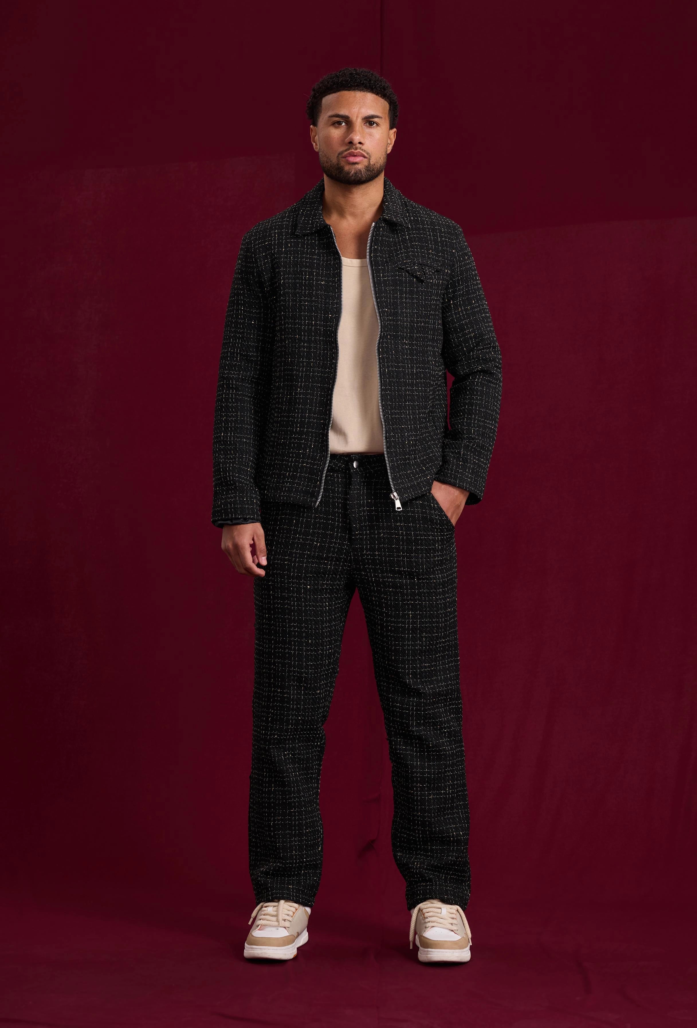 Ensemble pantalon en tissu tricoté avec style court