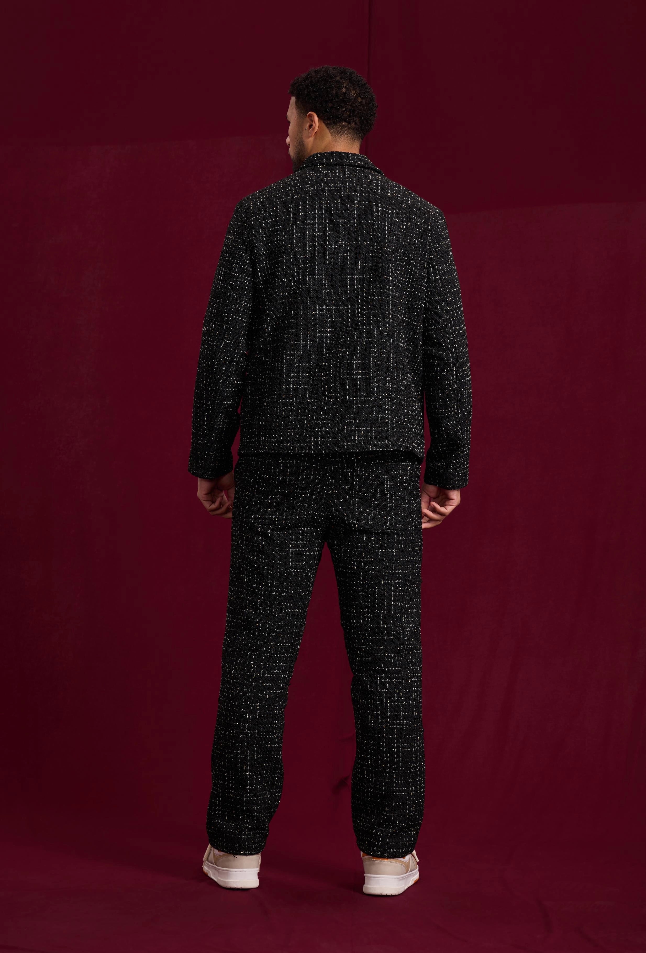 Ensemble pantalon en tissu tricoté avec style court
