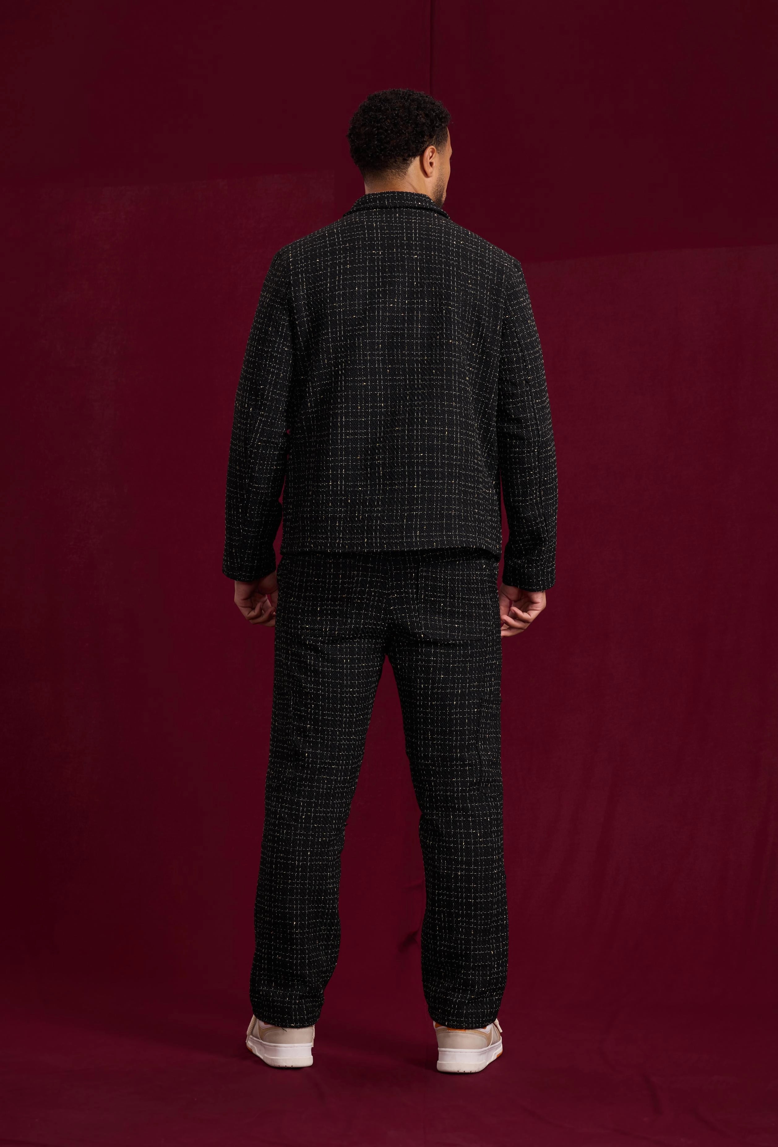 Ensemble pantalon en tissu tricoté avec style court