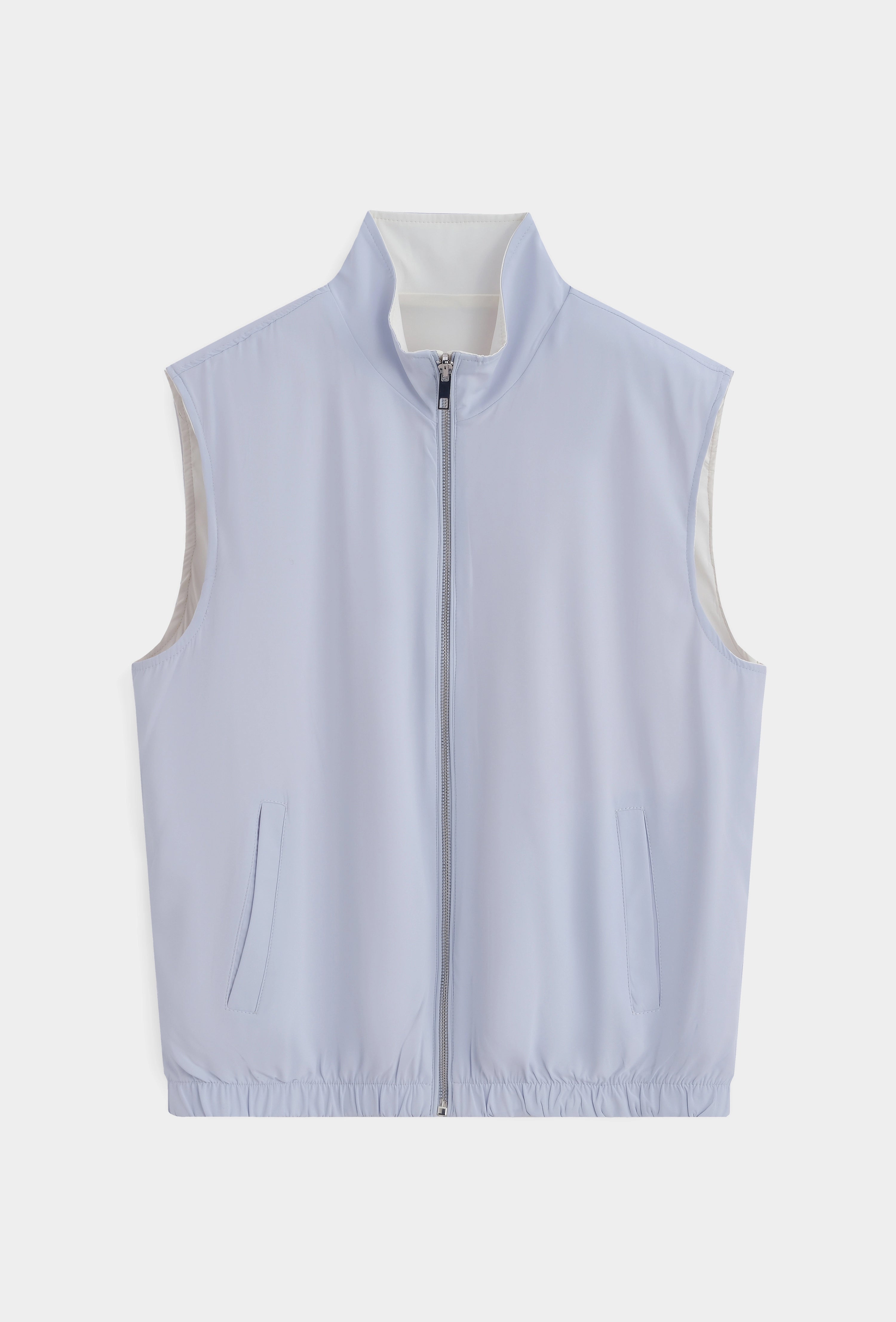 Veste sans manches à zip unie