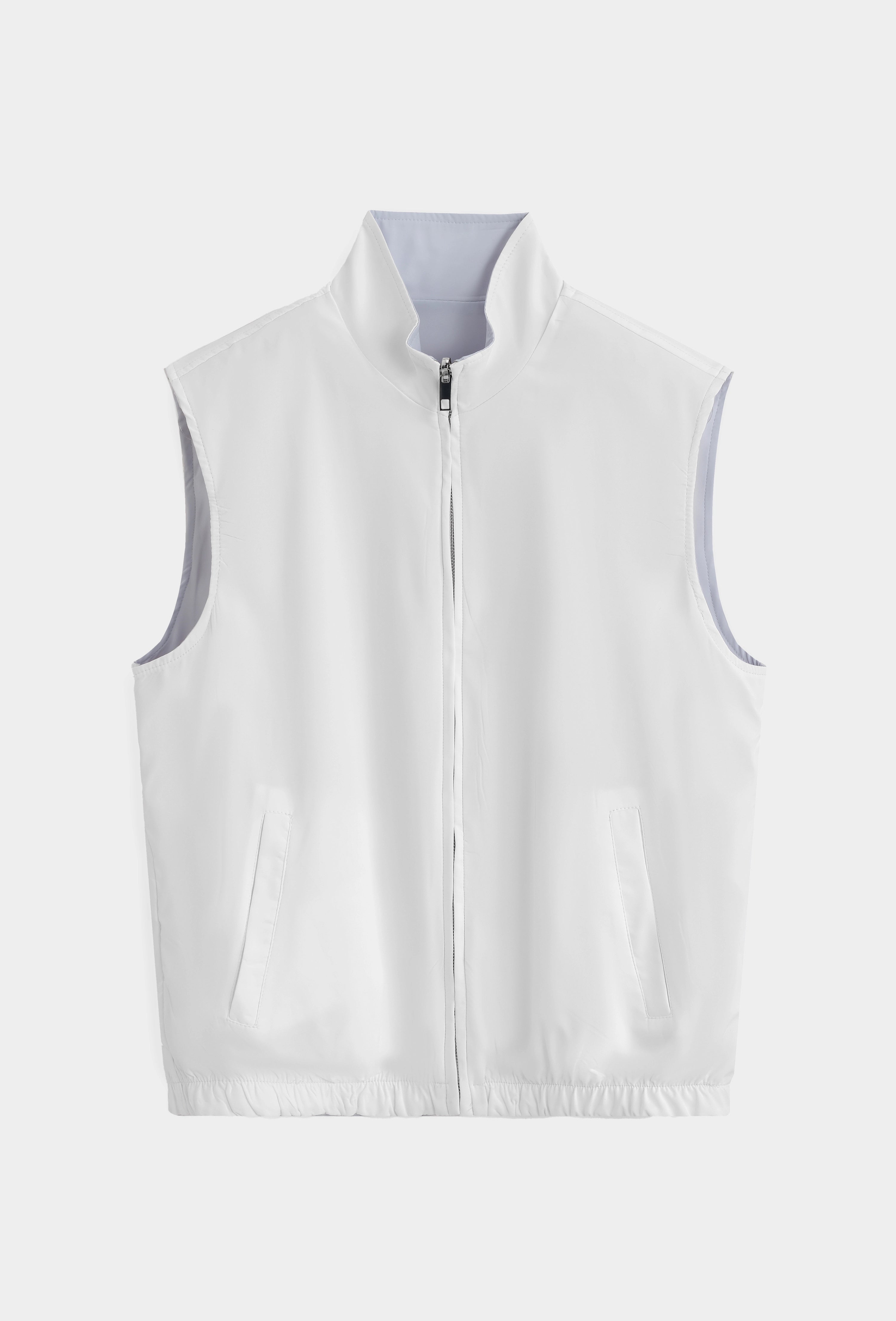 Veste sans manches à zip unie
