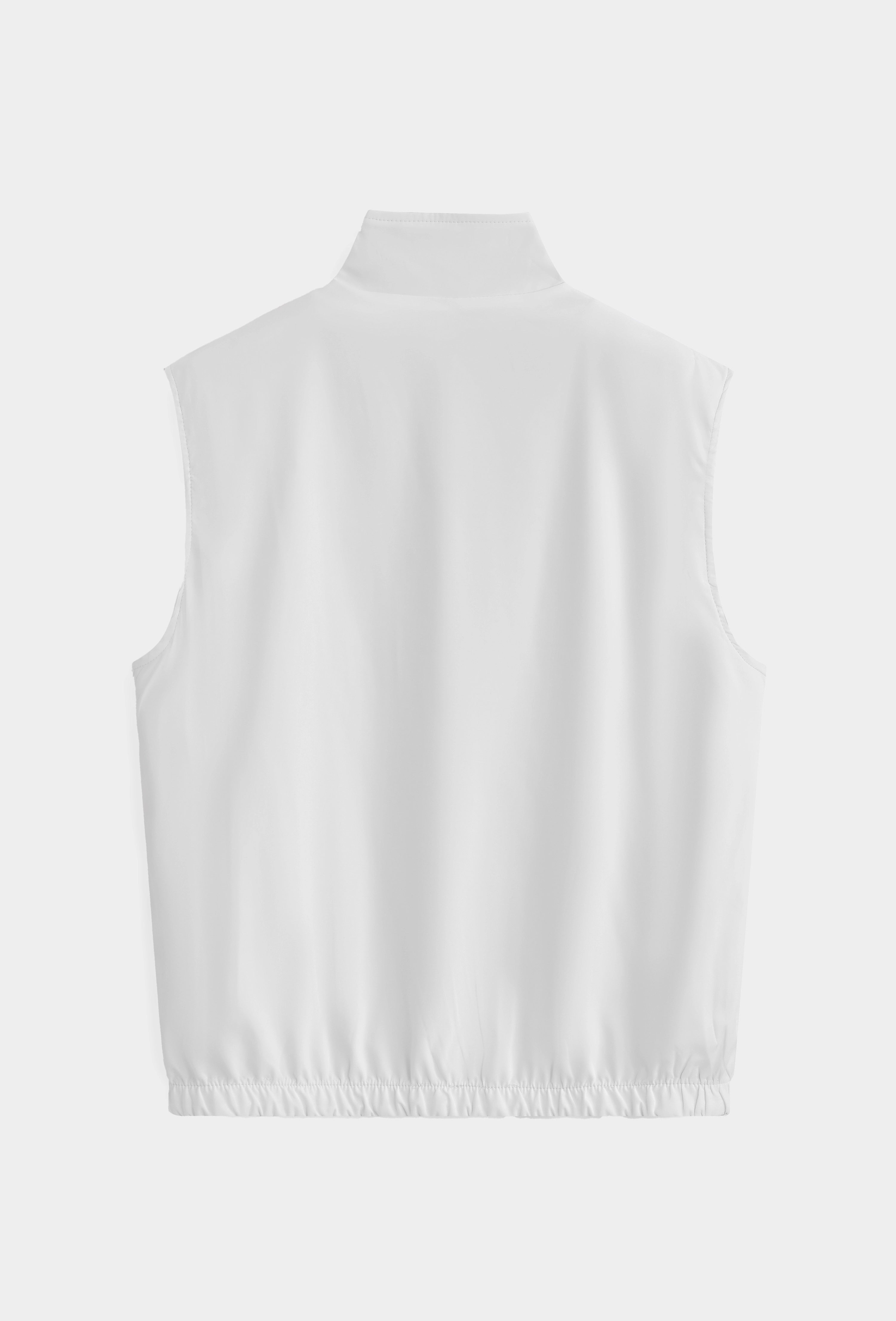 Veste sans manches à zip unie