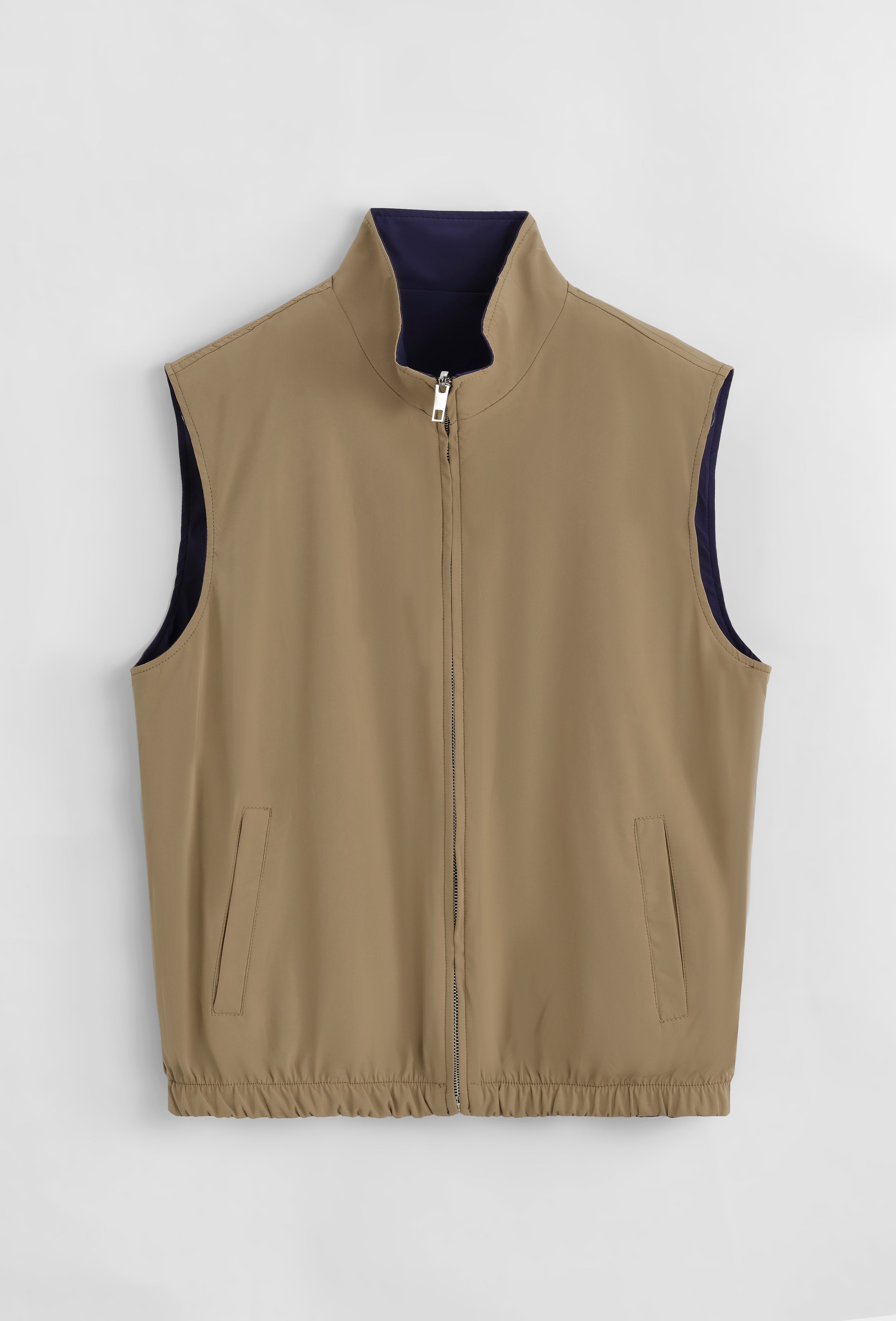 Veste sans manches à zip unie