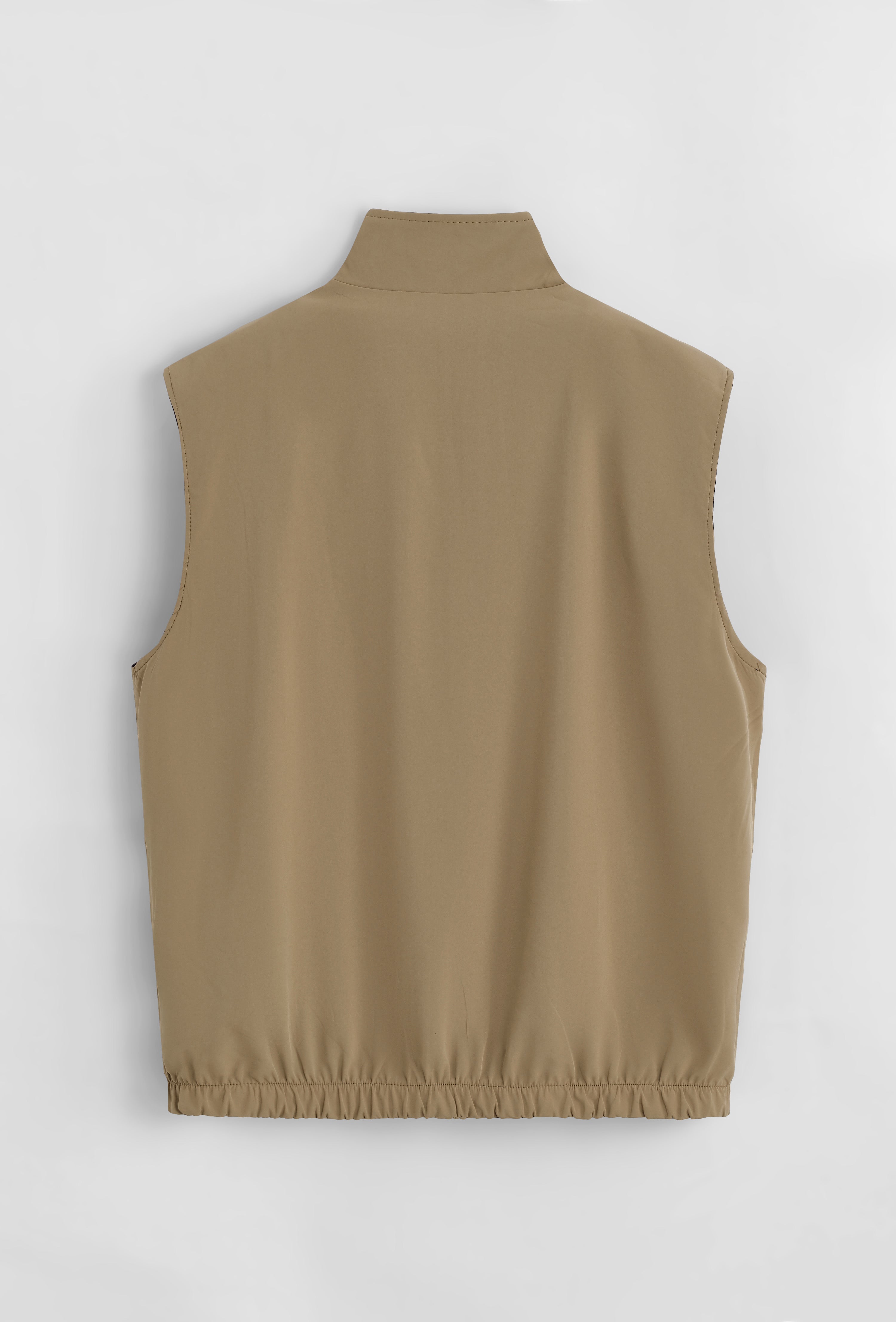 Veste sans manches à zip unie