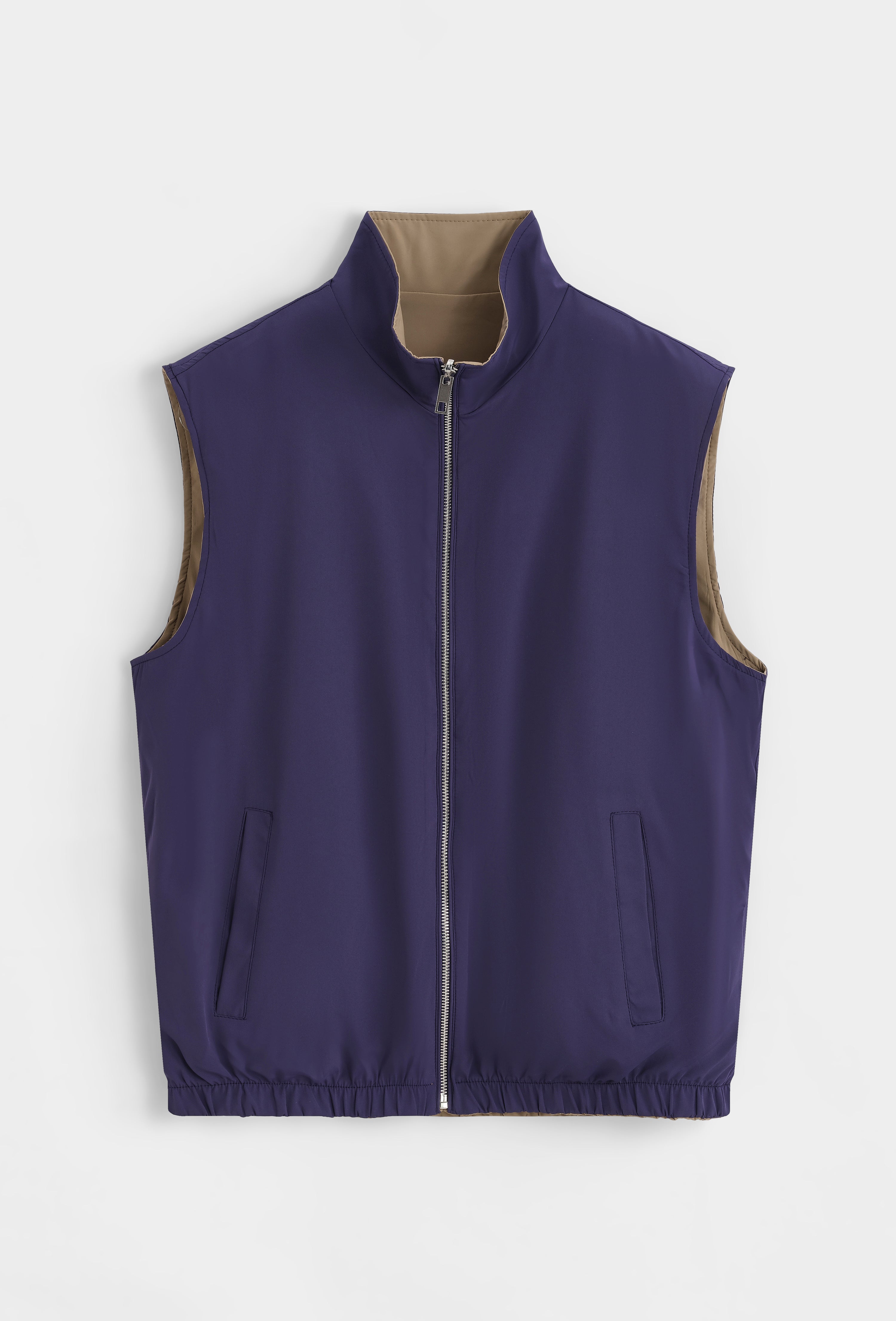 Veste sans manches à zip unie