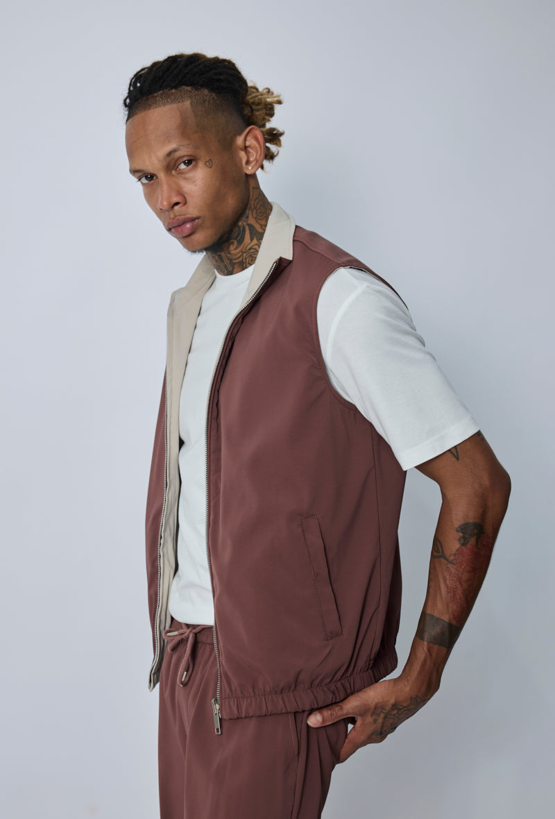 Gilet sans manches zippé