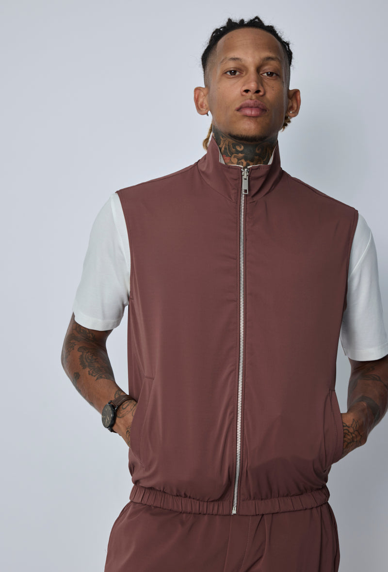 Gilet sans manches zippé