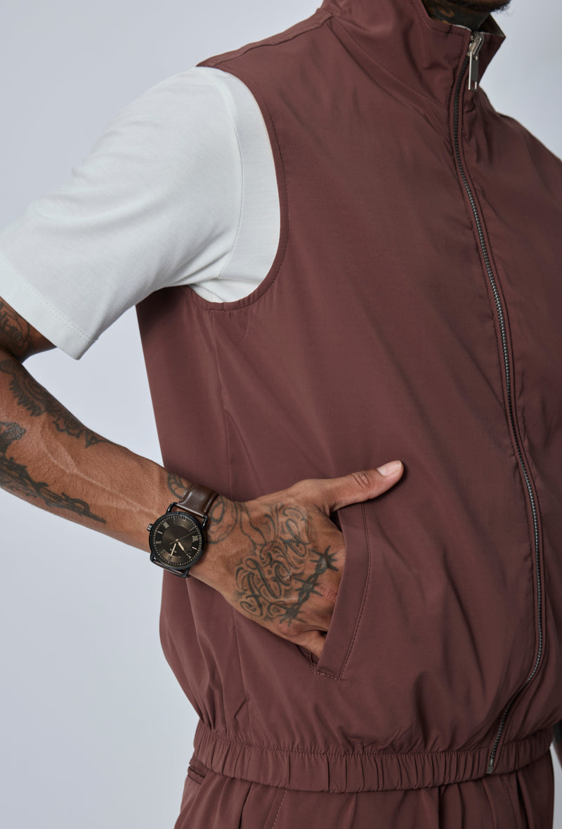 Gilet sans manches zippé