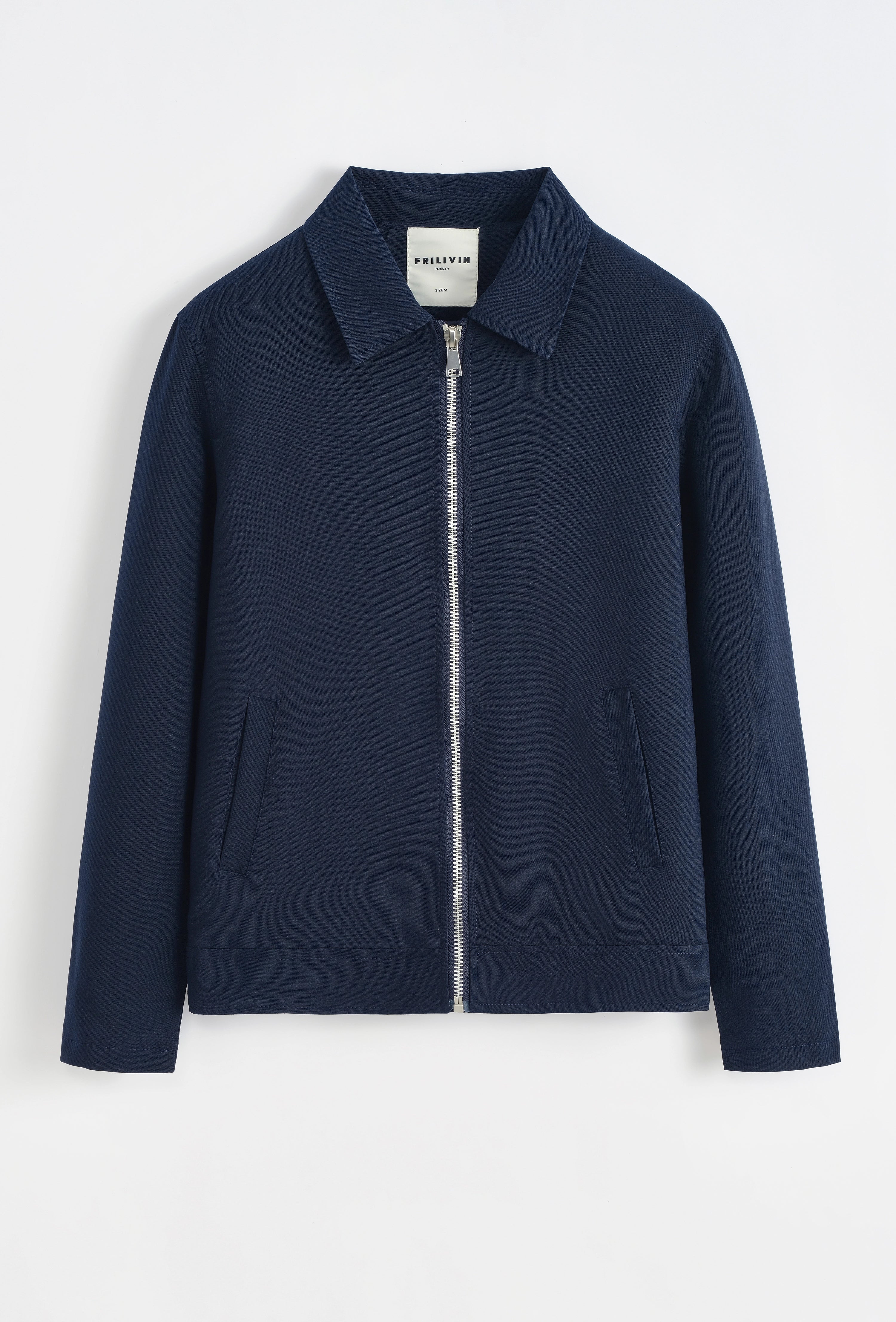 Veste à zip homme couleur uni