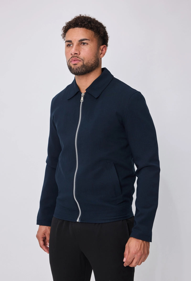 Veste à zip homme couleur uni